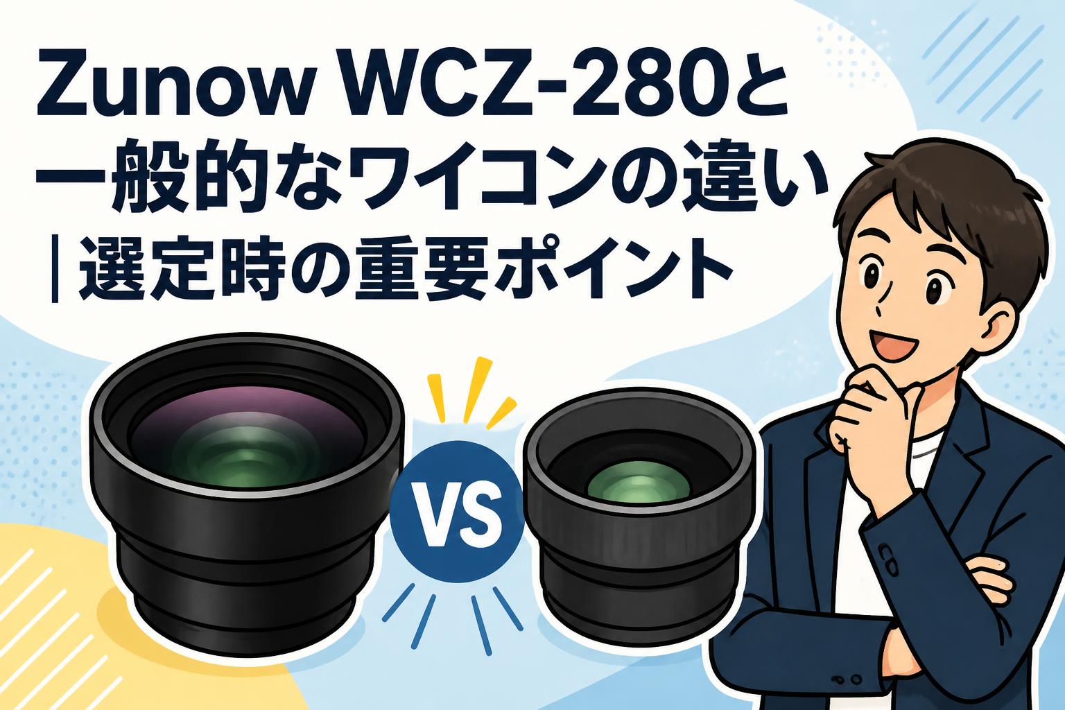 Zunow WCZ-280と一般的なワイコンの違い｜選定時の重要ポイント