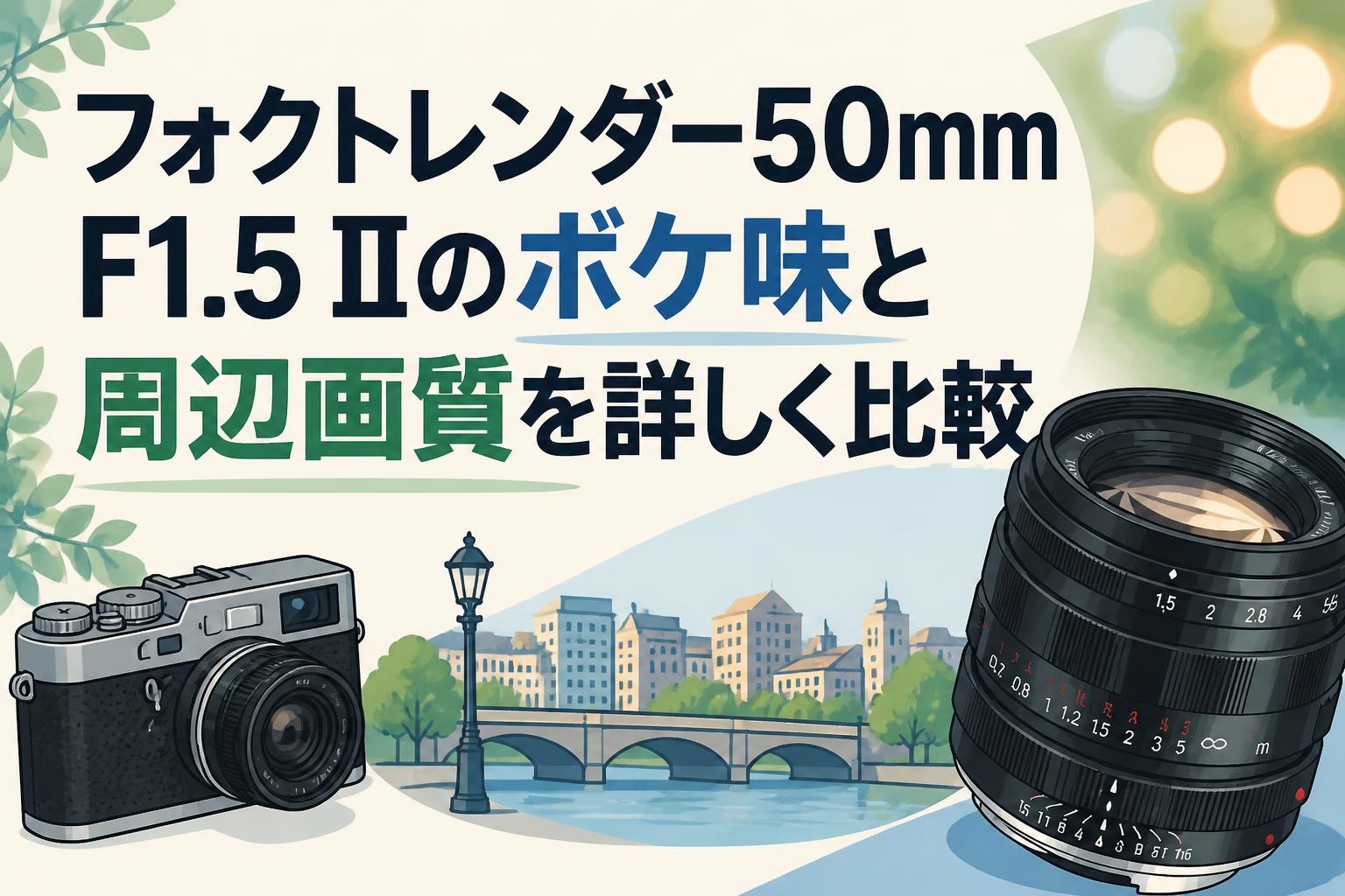 フォクトレンダー50mm F1.5 IIのボケ味と周辺画質を詳しく比較