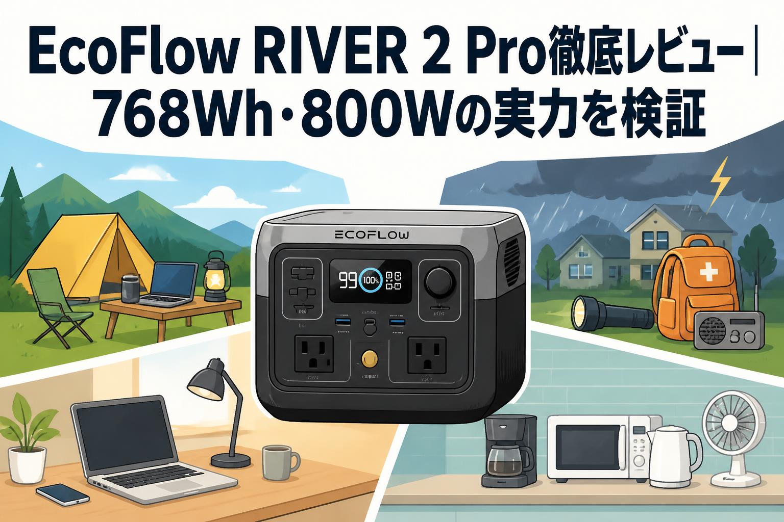 EcoFlow RIVER 2 Pro徹底レビュー｜768Wh・800Wの実力を検証