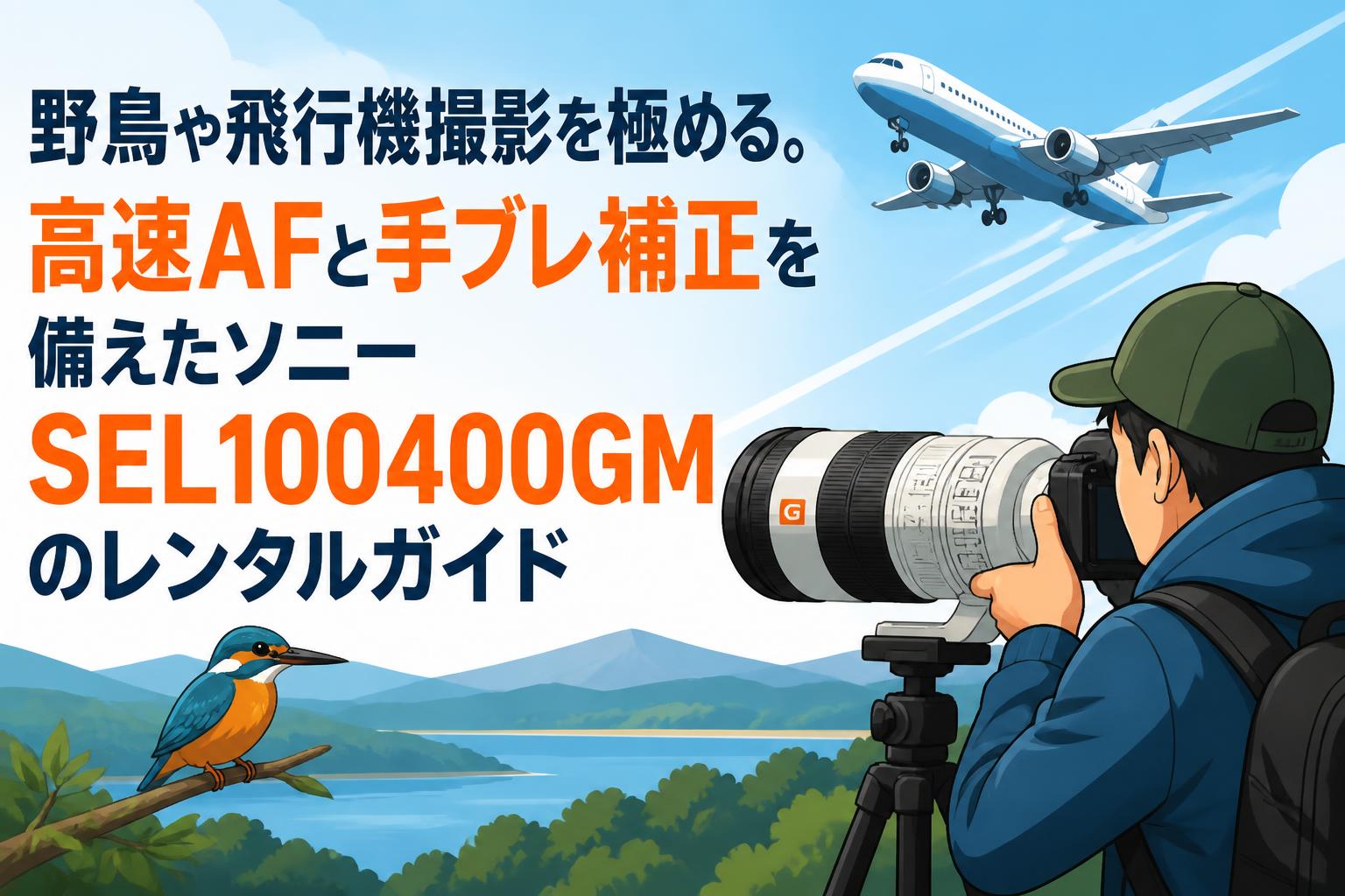 野鳥や飛行機撮影を極める。高速AFと手ブレ補正を備えたソニーSEL100400GMのレンタルガイド