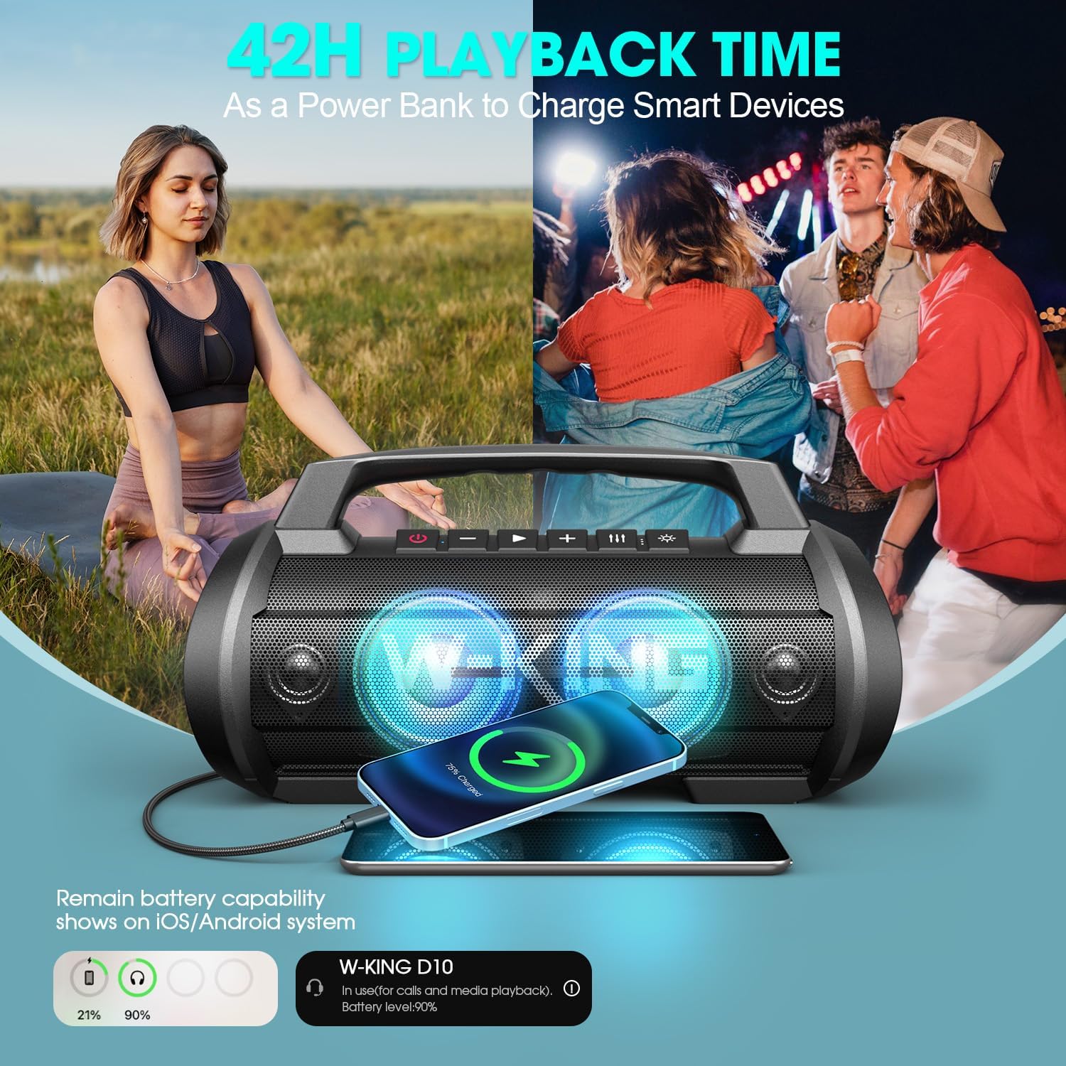 W-KING D10 bluetooth／IPX6防水 防塵 ワイヤレス ポータブル