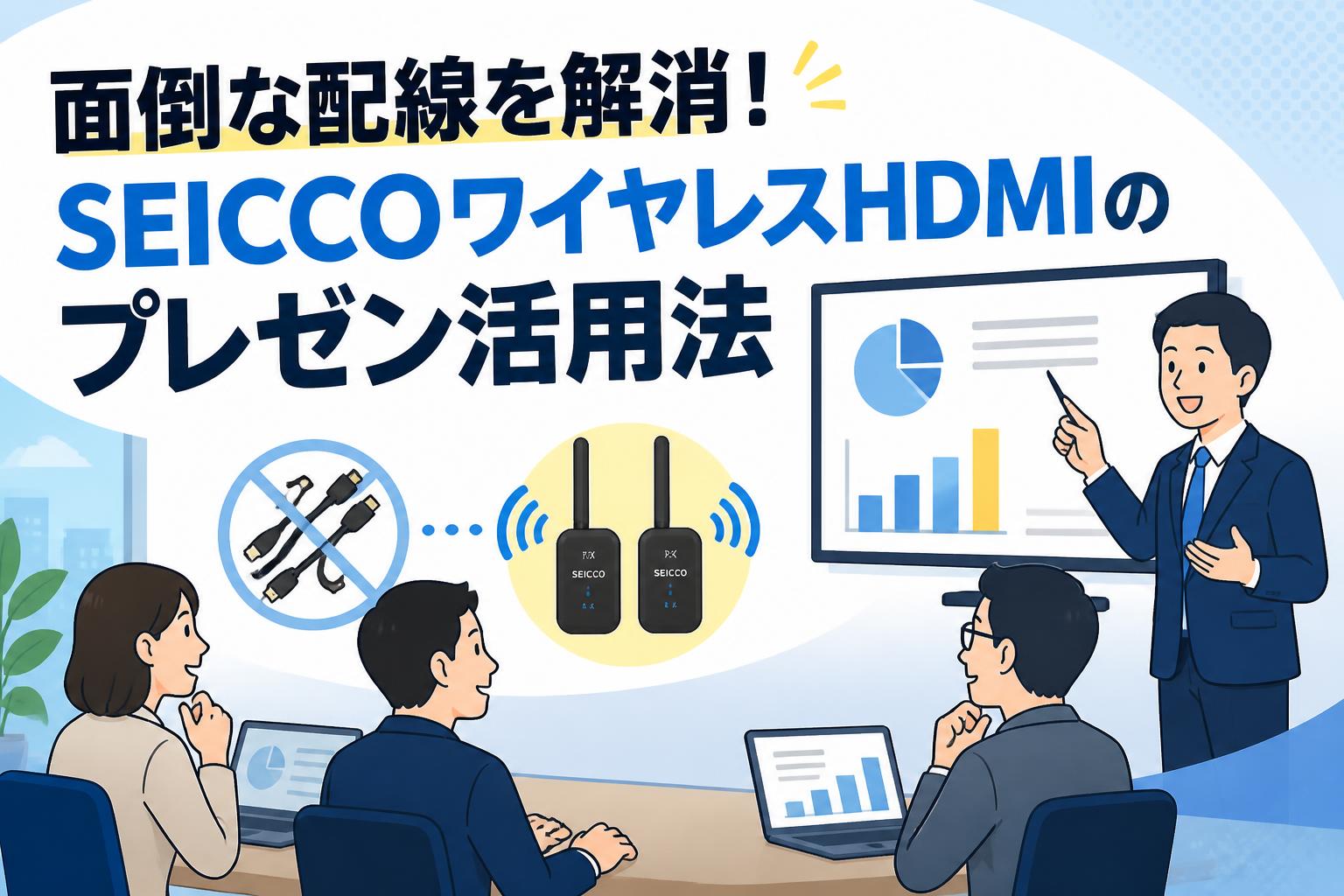 面倒な配線を解消！SEICCOワイヤレスHDMIのプレゼン活用法