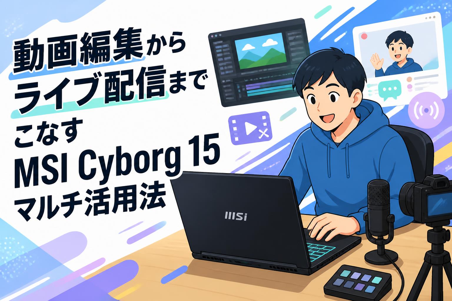 動画編集からライブ配信までこなすMSI Cyborg 15マルチ活用法