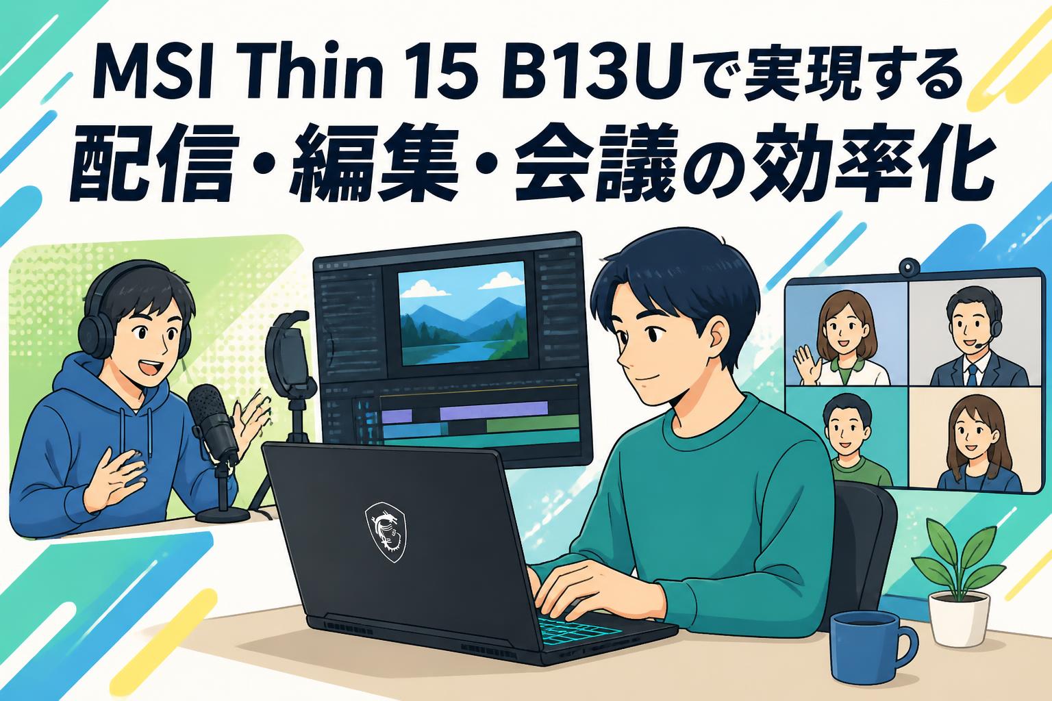 MSI Thin 15 B13Uで実現する配信・編集・会議の効率化