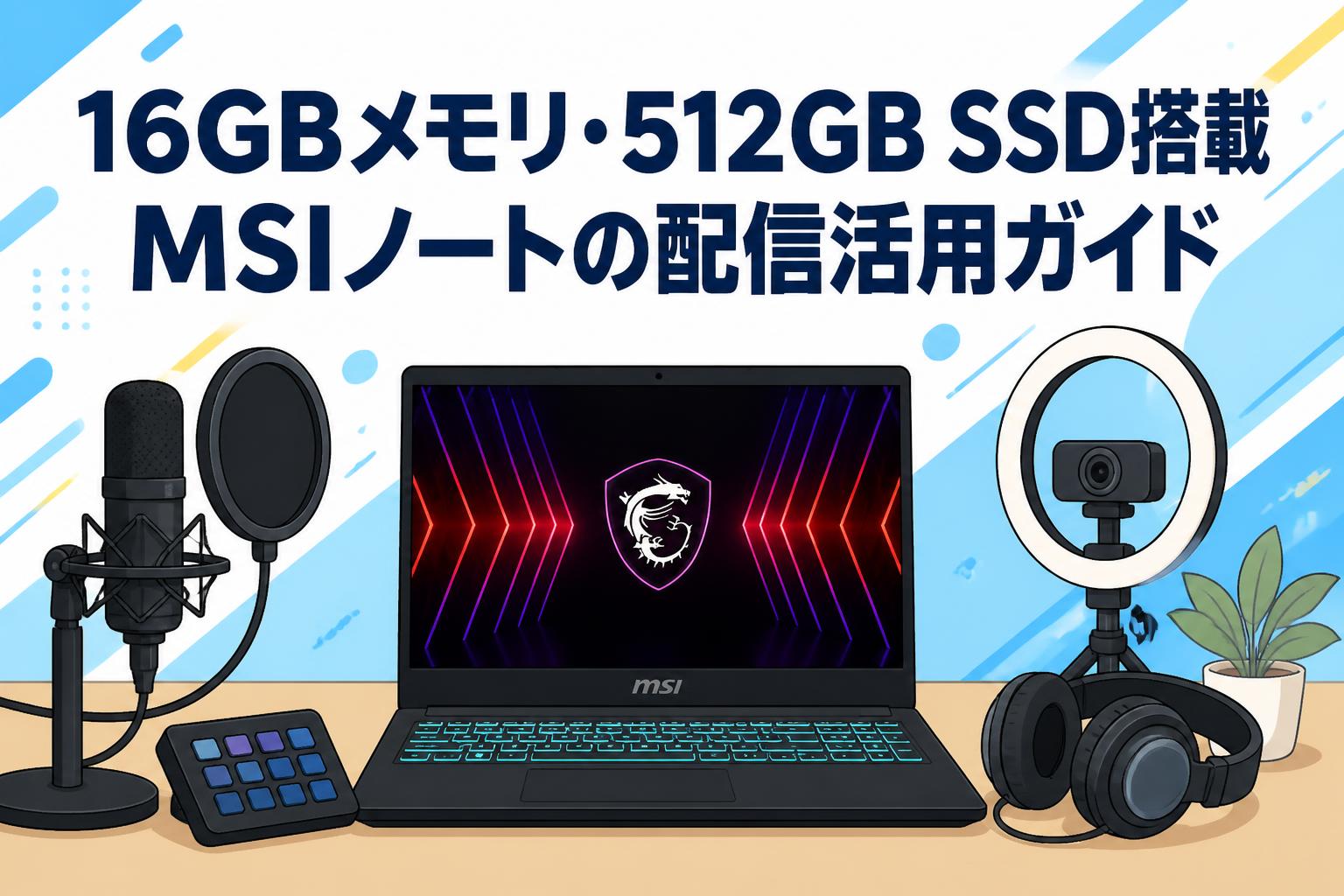 16GBメモリ・512GB SSD搭載MSIノートの配信活用ガイド