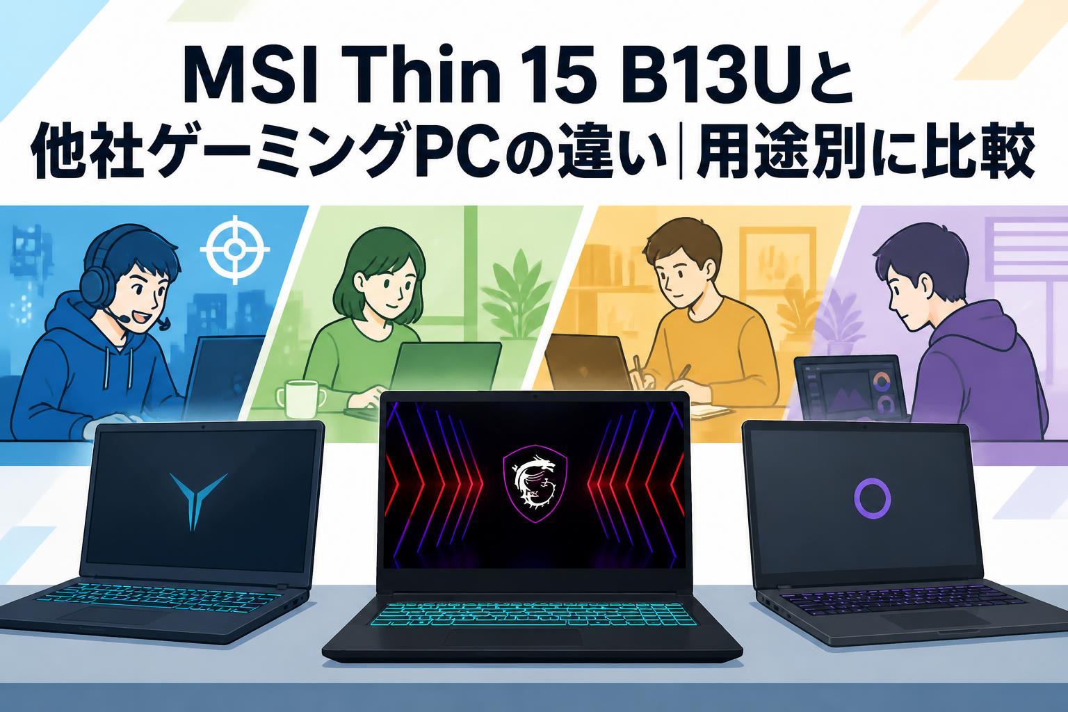 MSI Thin 15 B13Uと他社ゲーミングPCの違い｜用途別に比較