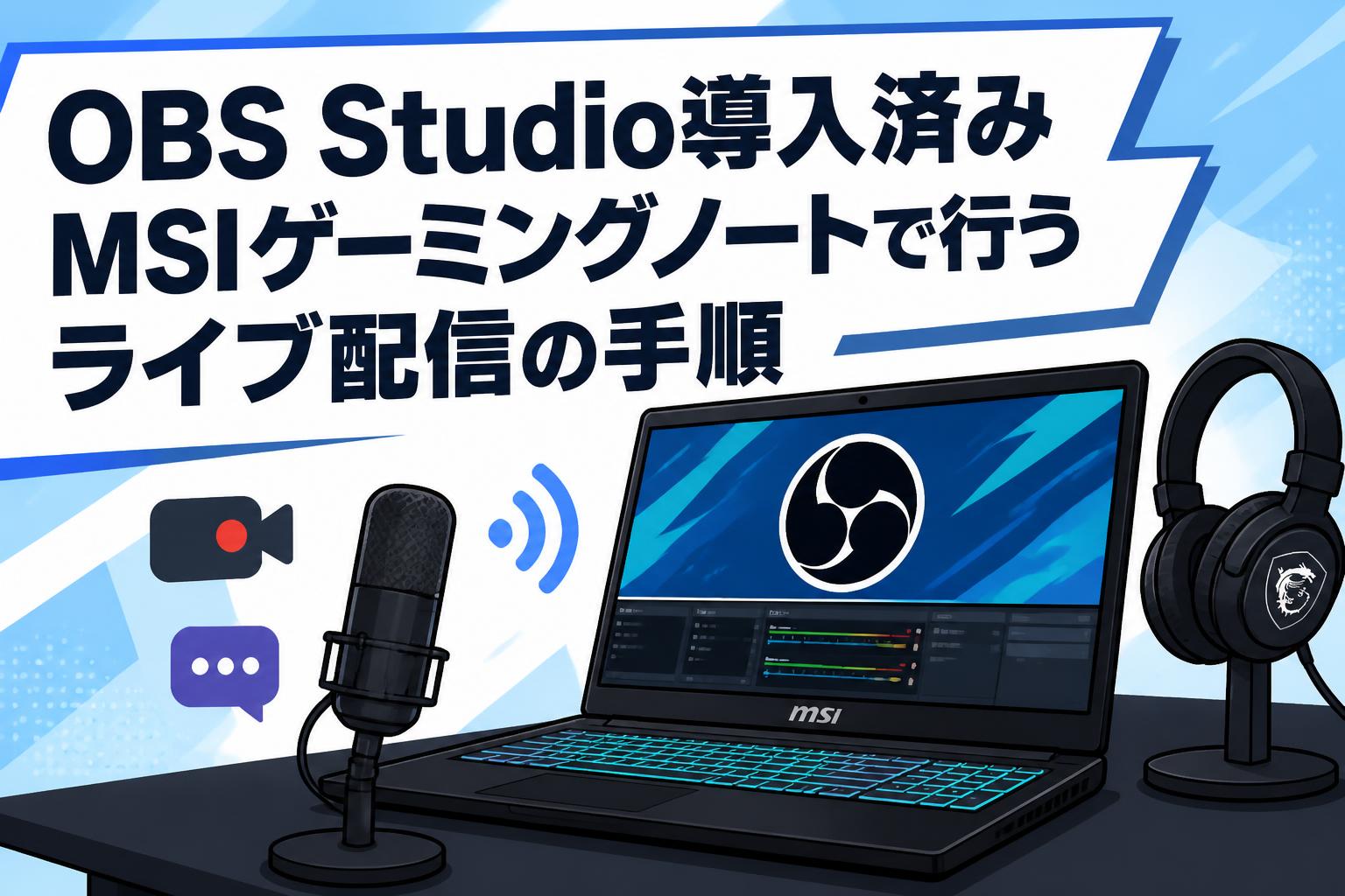 OBS Studio導入済みMSIゲーミングノートで行うライブ配信の手順