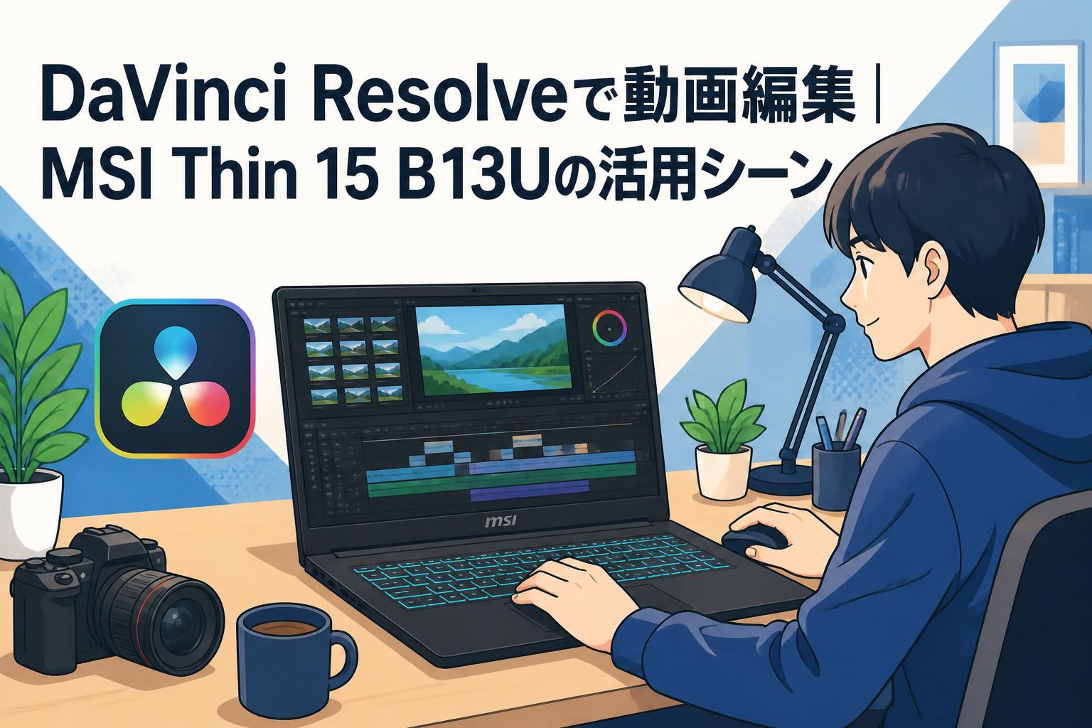 DaVinci Resolveで動画編集｜MSI Thin 15 B13Uの活用シーン