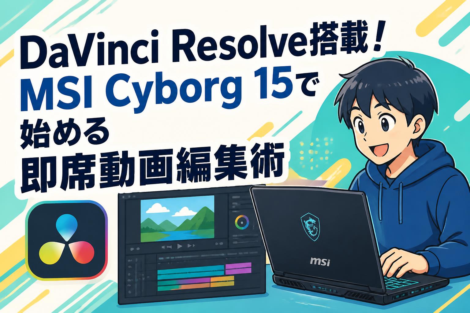 DaVinci Resolve搭載！MSI Cyborg 15で始める即席動画編集術