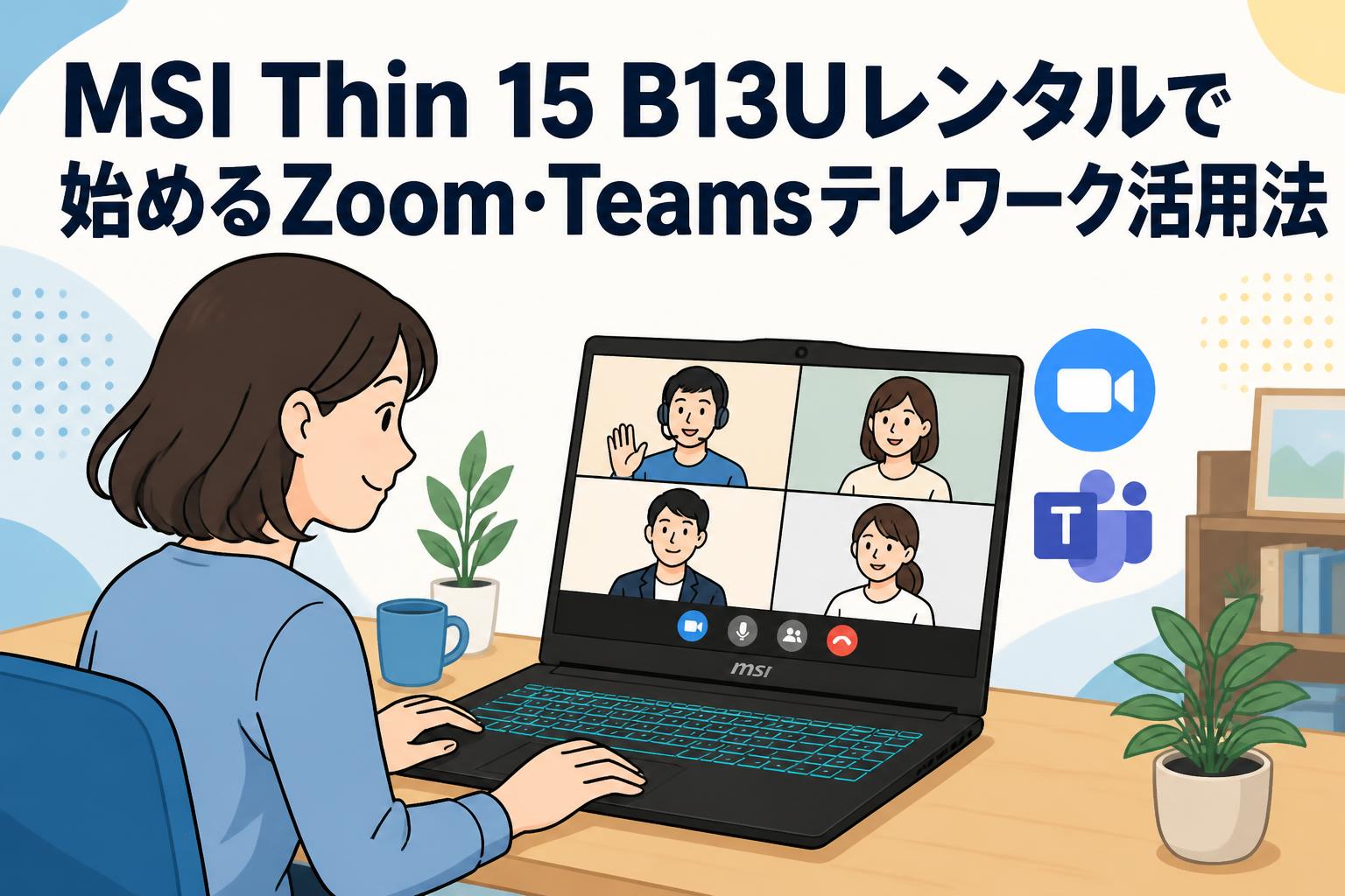 MSI Thin 15 B13Uレンタルで始めるZoom・Teamsテレワーク活用法