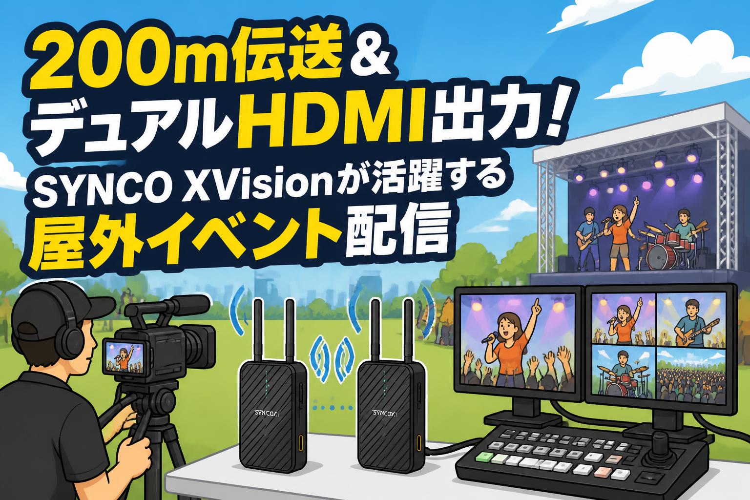 200m伝送＆デュアルHDMI出力！SYNCO XVisionが活躍する屋外イベント配信