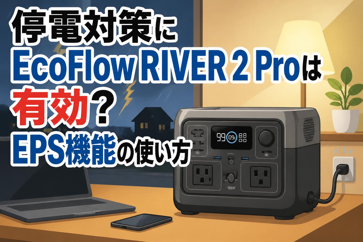 停電対策にEcoFlow RIVER 2 Proは有効？EPS機能の使い方