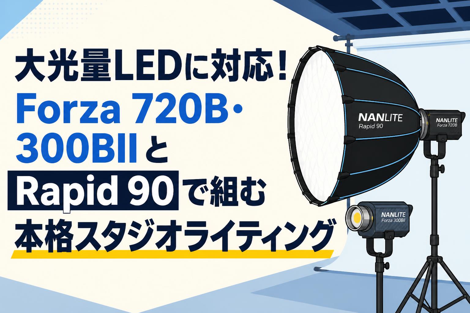 大光量LEDに対応！Forza 720B・300BIIとRapid 90で組む本格スタジオライティング