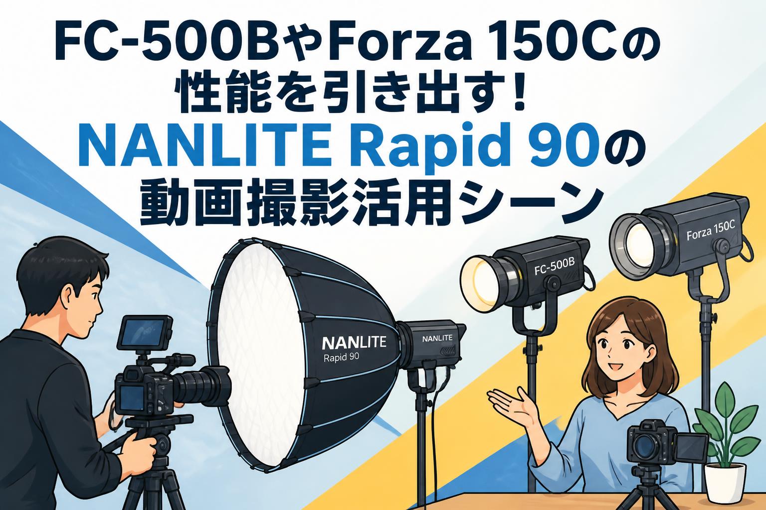 FC-500BやForza 150Cの性能を引き出す！NANLITE Rapid 90の動画撮影活用シーン