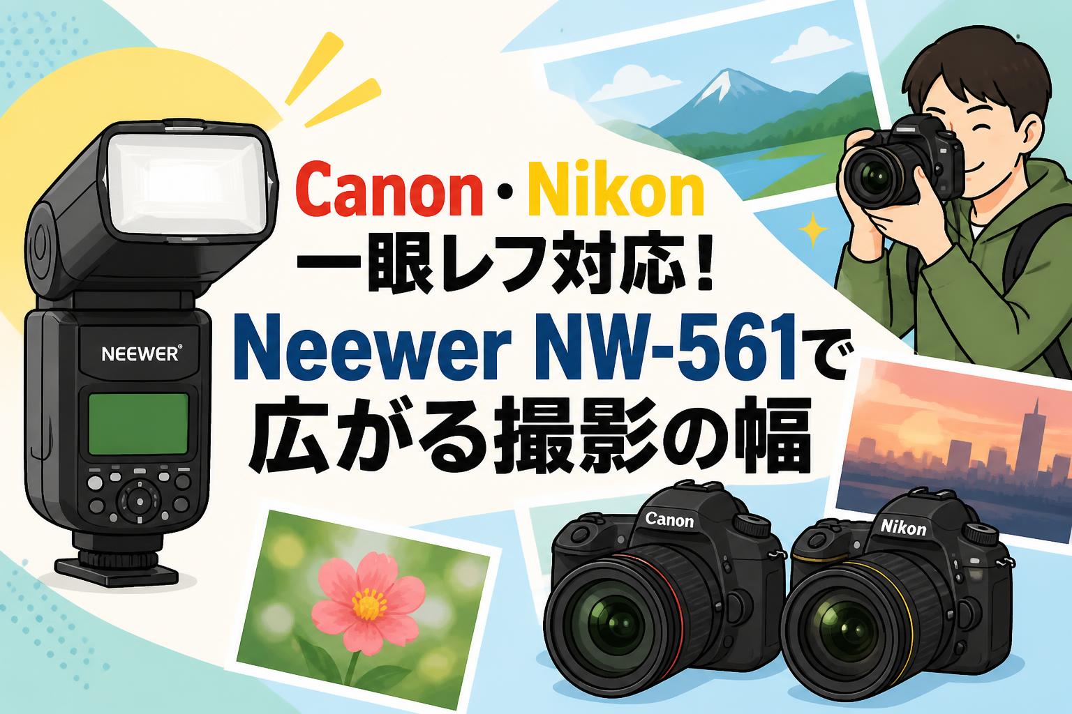 Canon・Nikon一眼レフ対応！Neewer NW-561で広がる撮影の幅