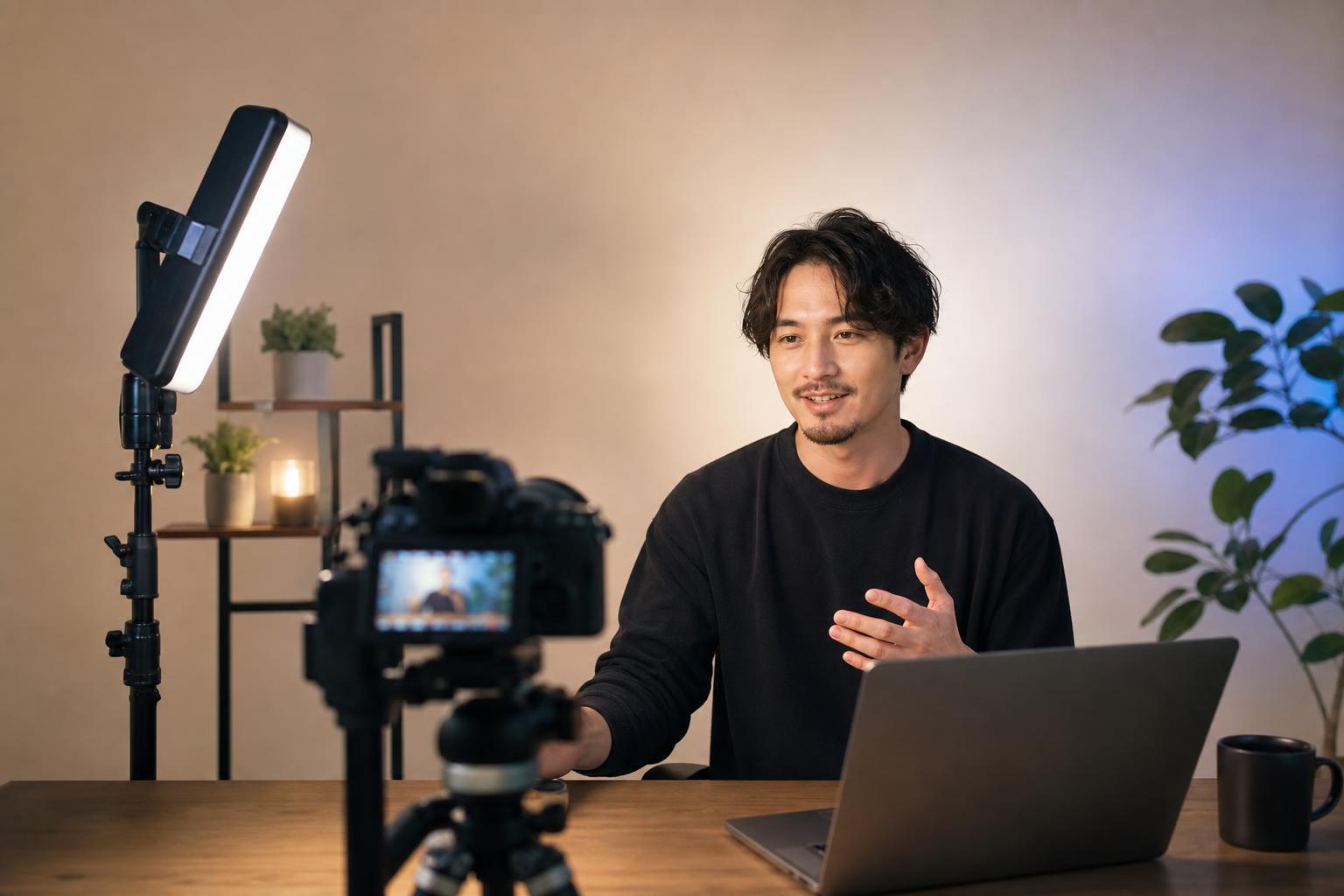 YouTube撮影に活用できるAmaran Ray 120cの照明設定例