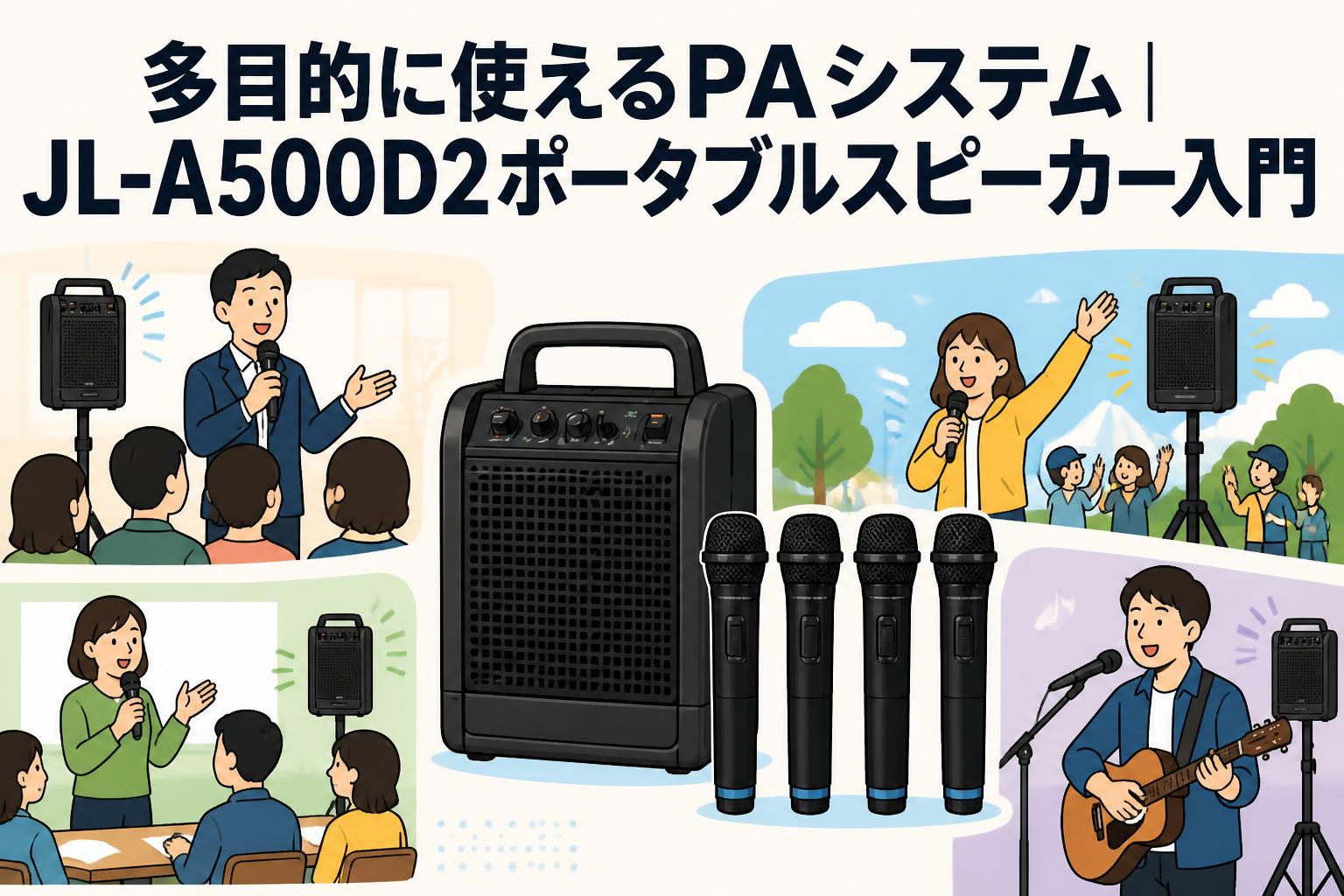 多目的に使えるPAシステム｜JL-A500D2ポータブルスピーカー入門