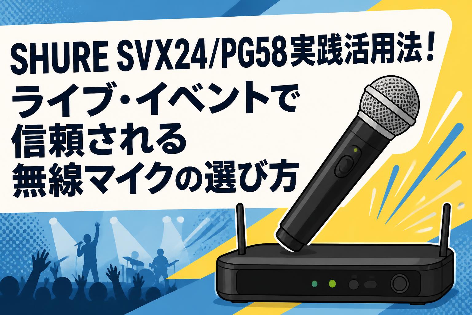 SHURE SVX24/PG58実践活用法！ライブ・イベントで信頼される無線マイクの選び方