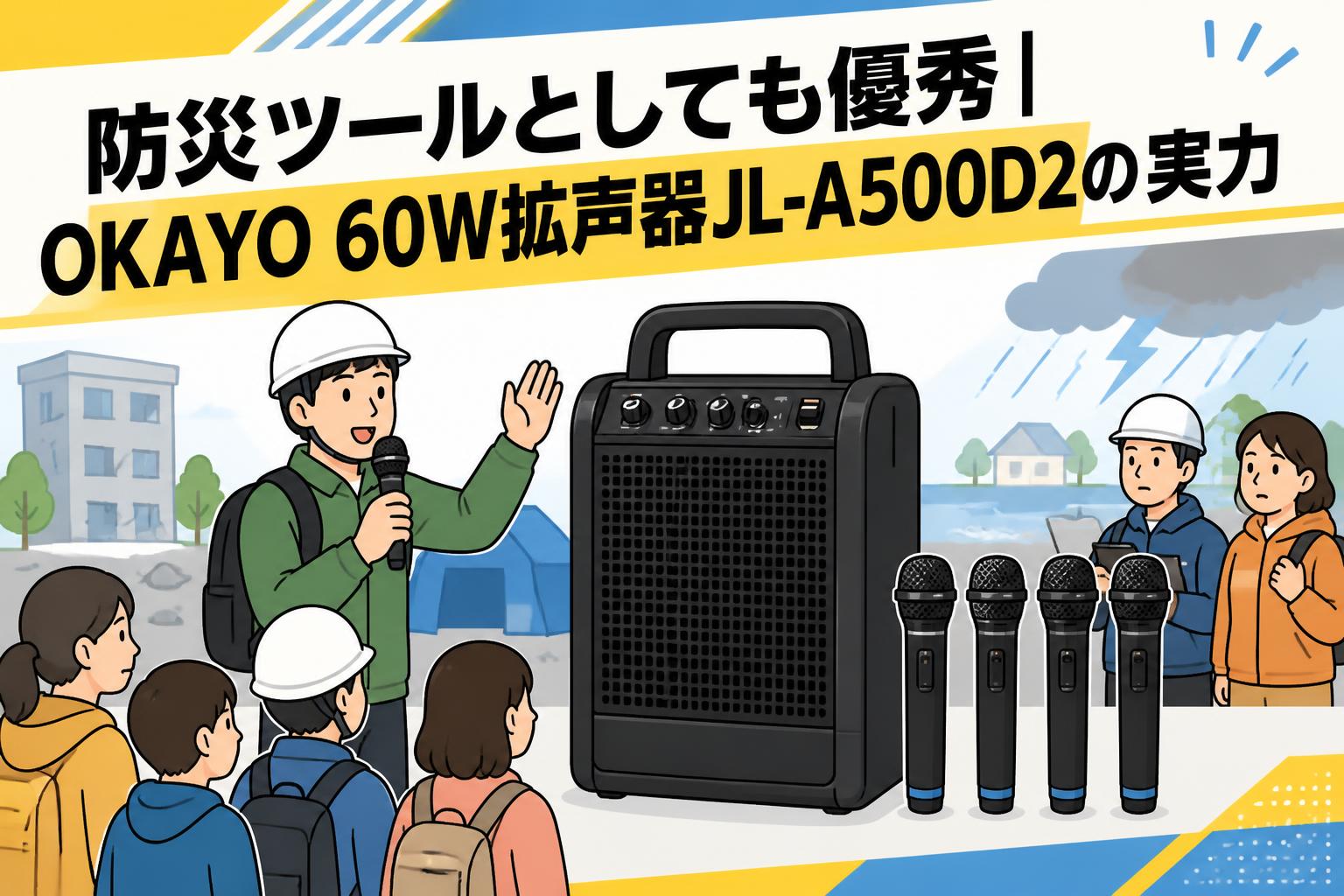 防災ツールとしても優秀｜OKAYO 60W拡声器JL-A500D2の実力