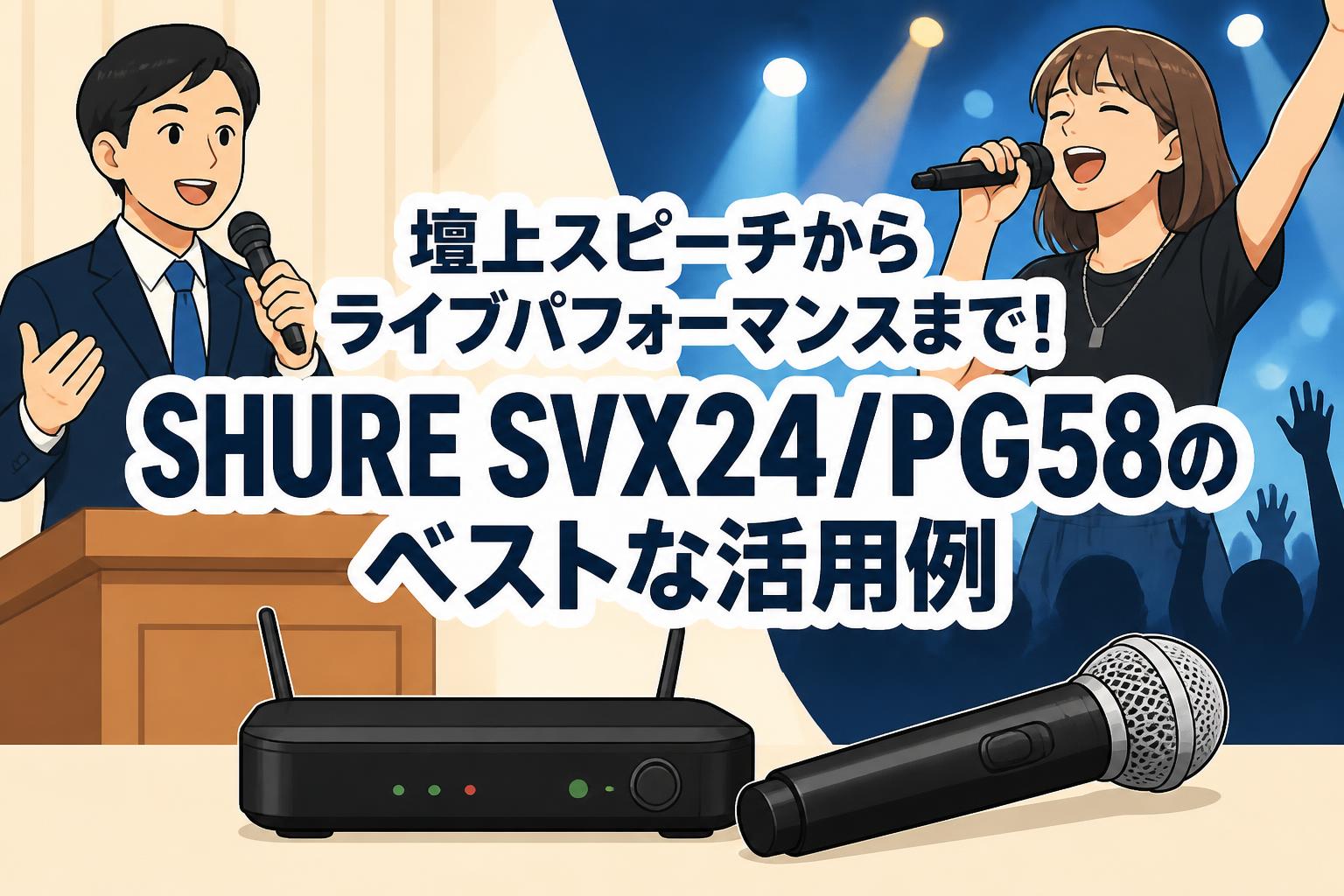 壇上スピーチからライブパフォーマンスまで！SHURE SVX24/PG58のベストな活用例