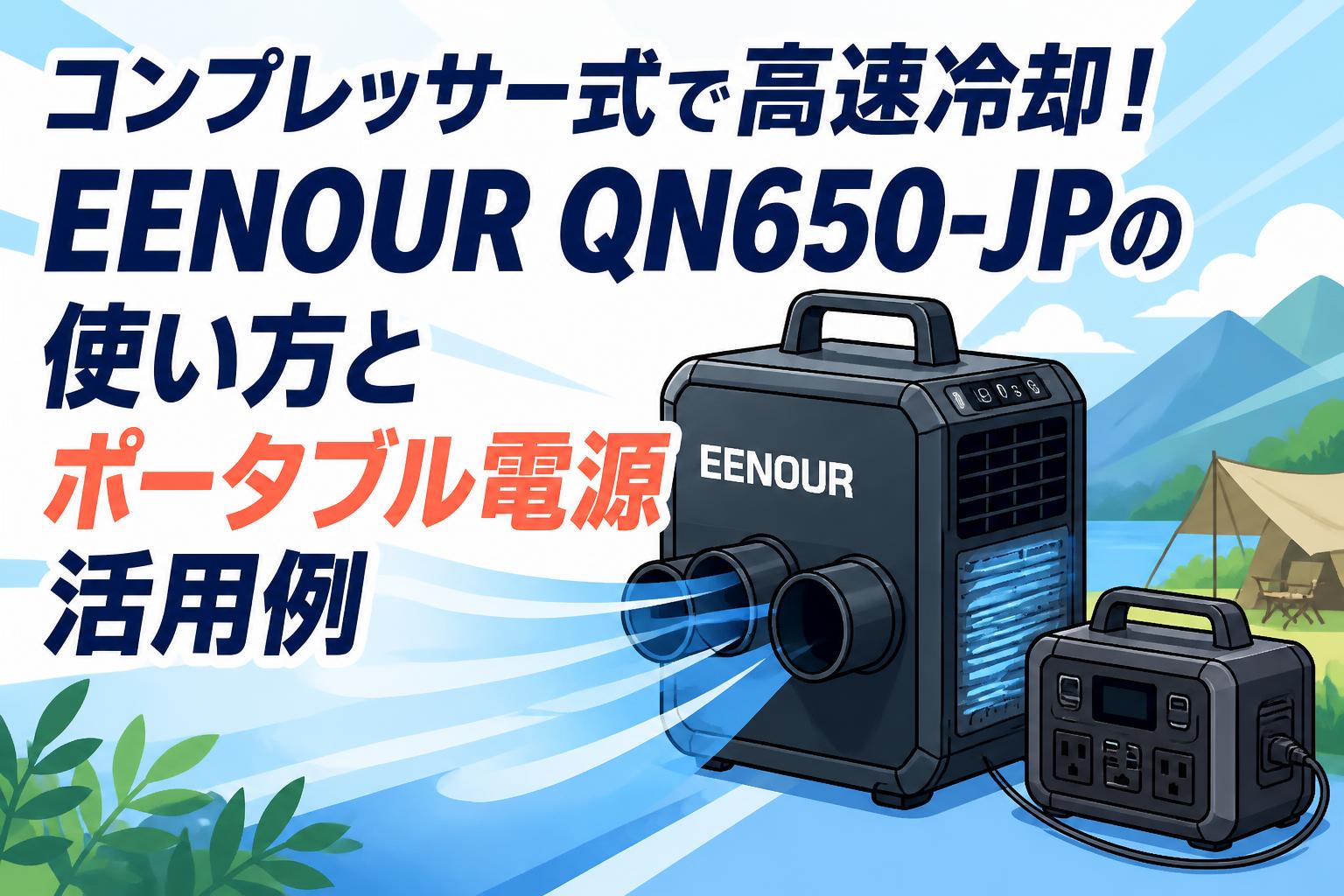 コンプレッサー式で高速冷却！EENOUR QN650-JPの使い方とポータブル電源活用例