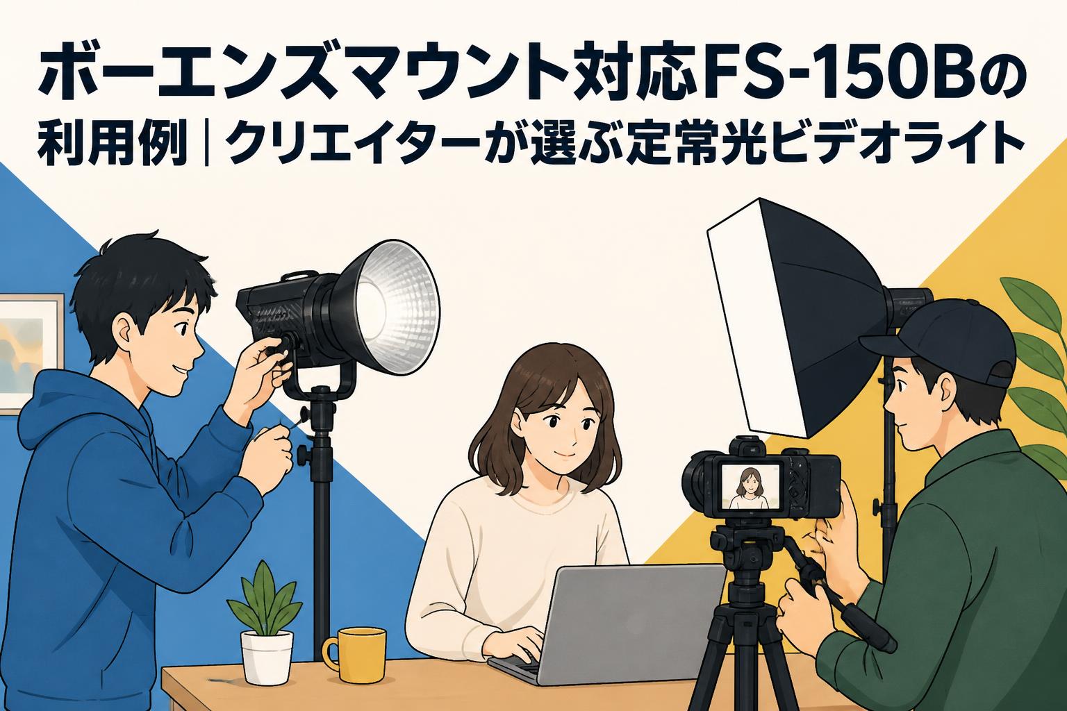 ボーエンズマウント対応FS-150Bの利用例｜クリエイターが選ぶ定常光ビデオライト