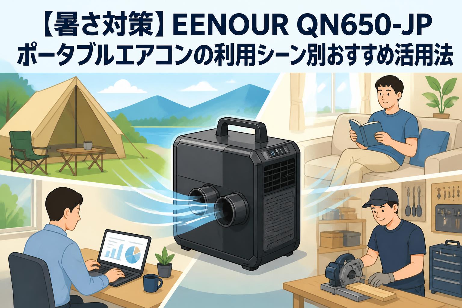 【暑さ対策】EENOUR QN650-JPポータブルエアコンの利用シーン別おすすめ活用法
