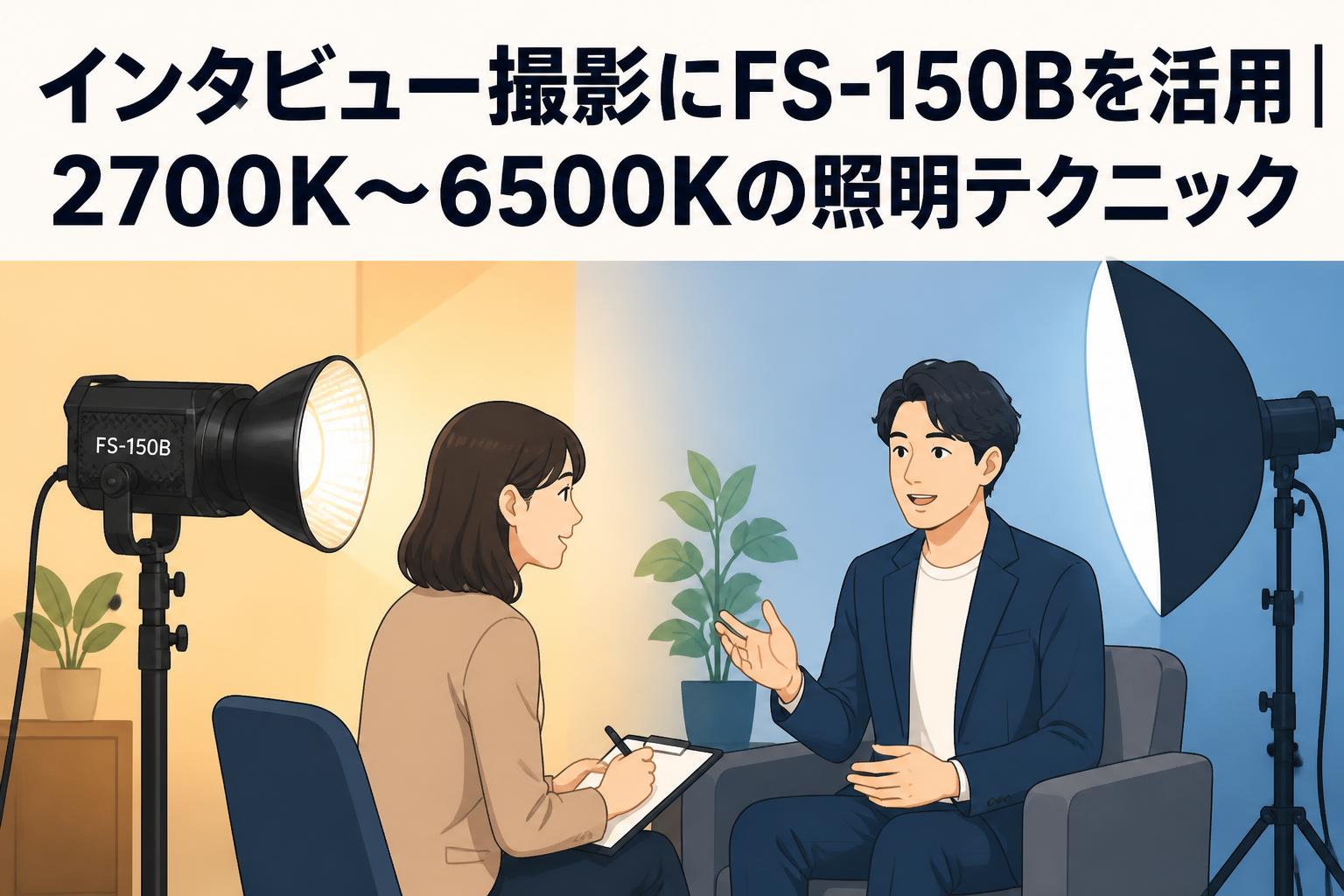 インタビュー撮影にFS-150Bを活用｜2700K〜6500Kの照明テクニック