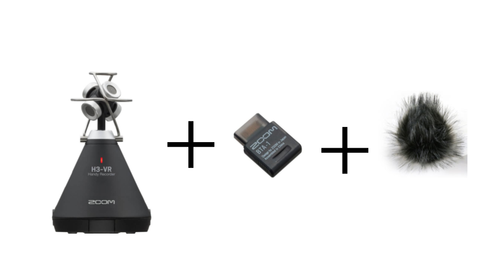ZOOM H3-VR　VRハンディレコーダー ＋ BTA-1 Bluetooth Adaptor ＋ ウィンドスクリーン セット