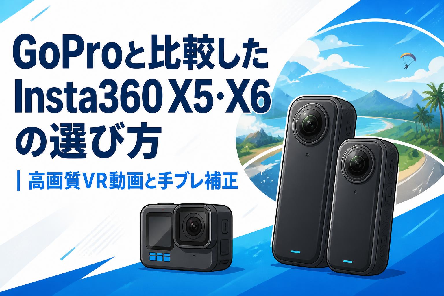 GoProと比較したInsta360 X5・X6の選び方｜高画質VR動画と手ブレ補正