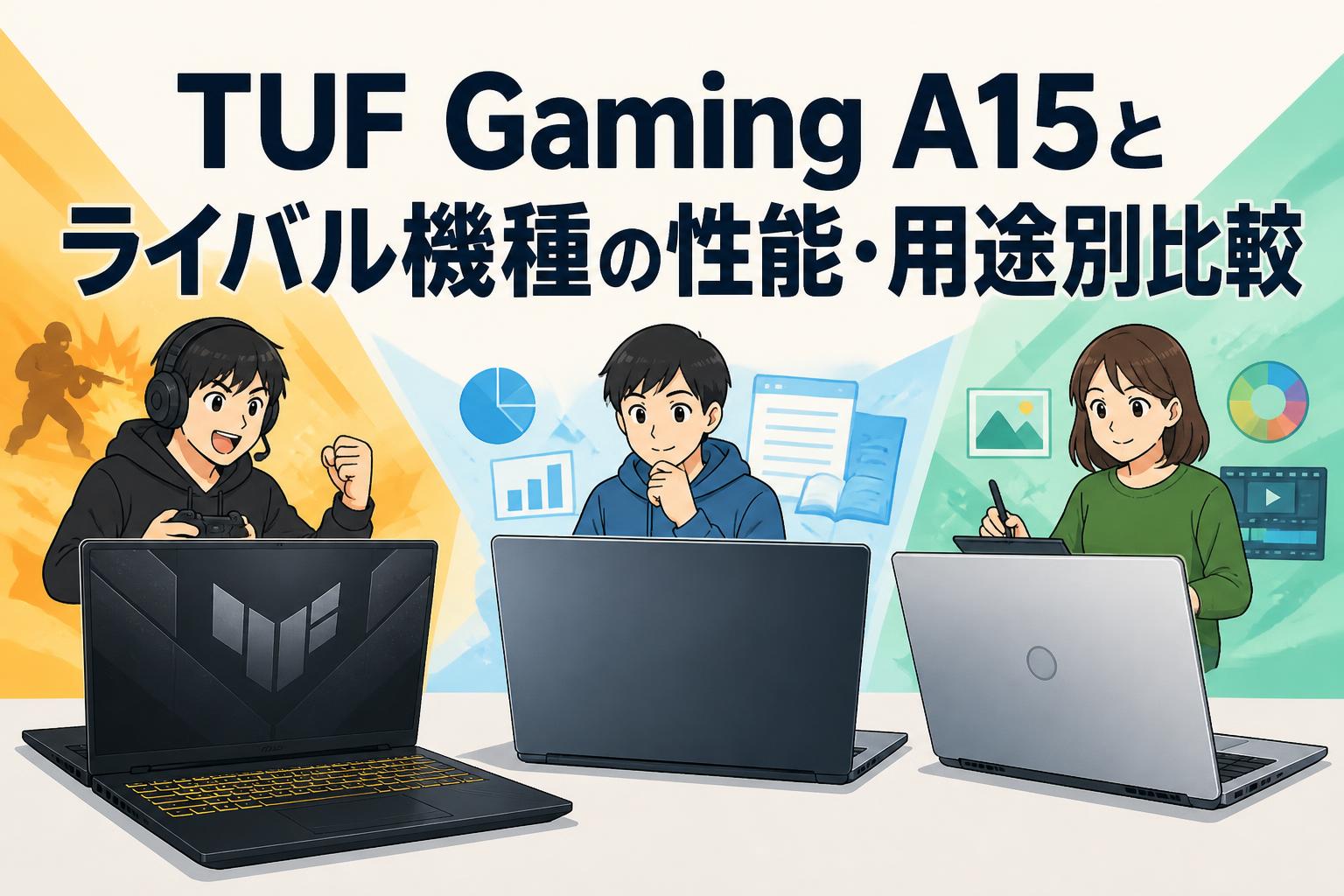 TUF Gaming A15とライバル機種の性能・用途別比較