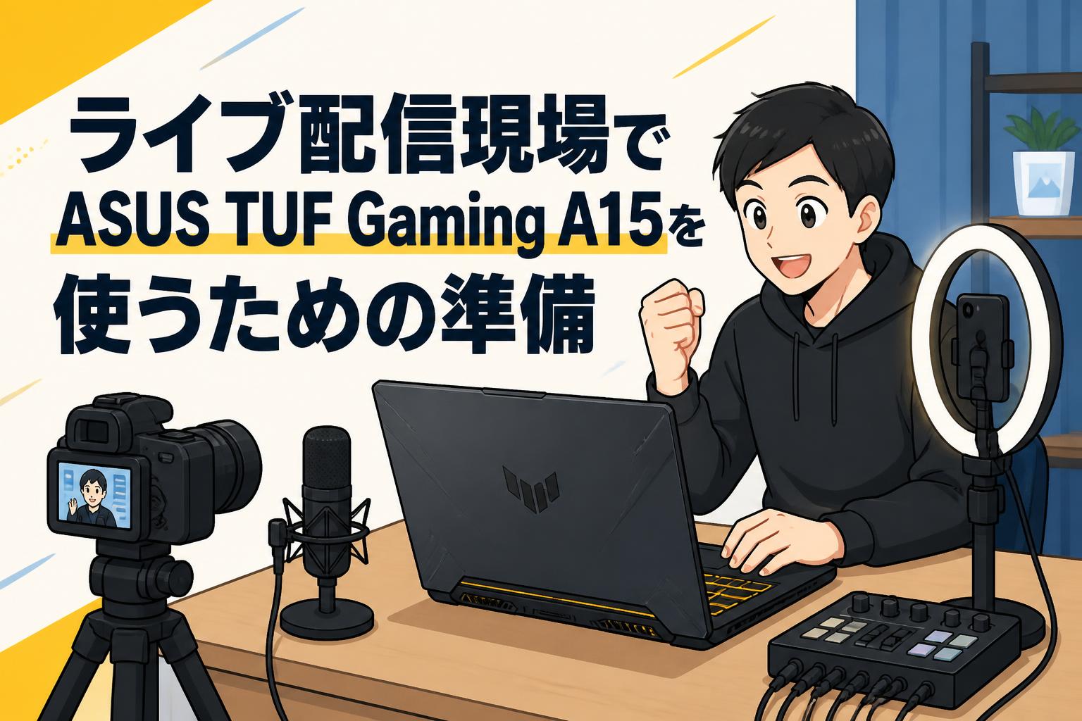 ライブ配信現場でASUS TUF Gaming A15を使うための準備