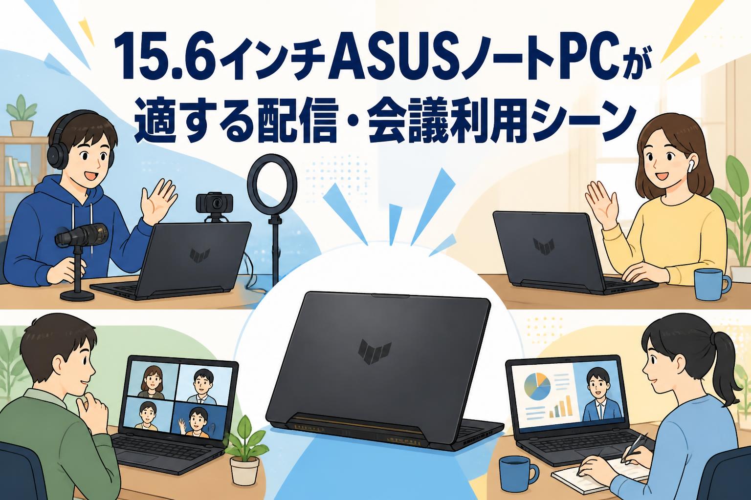 15.6インチASUSノートPCが適する配信・会議利用シーン