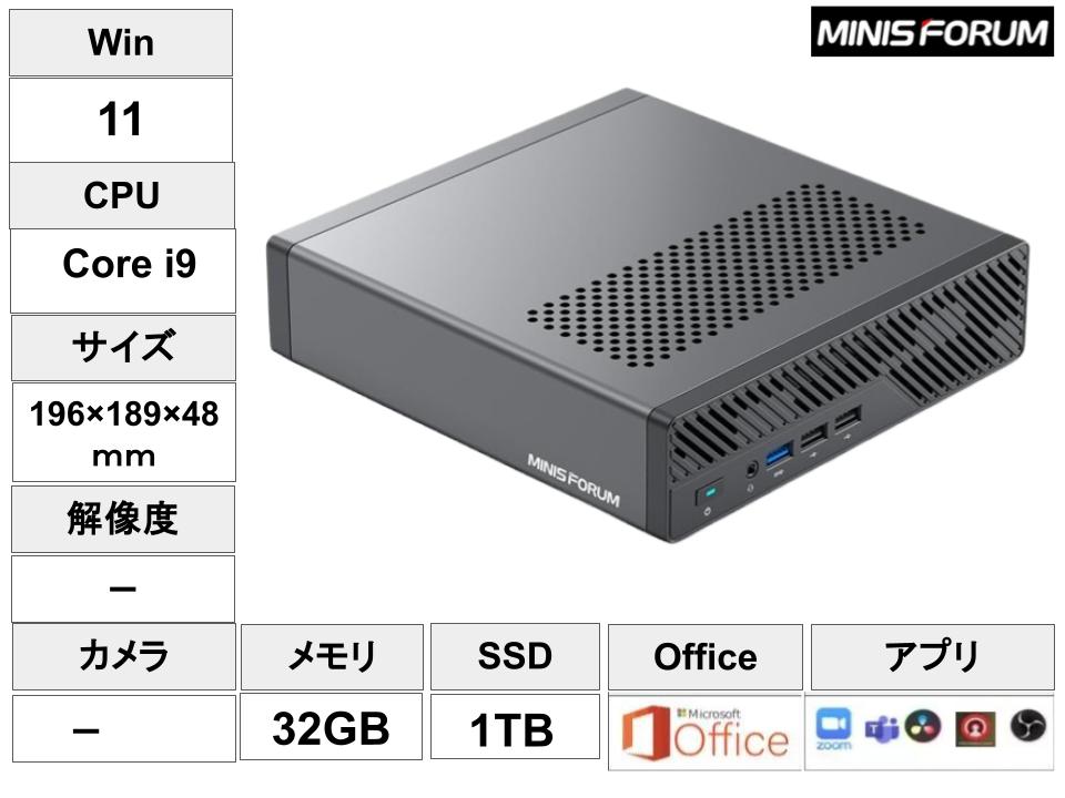 Minisforum MS-01 S1290 ミニ PC （Intel Corei9-12900H,32GB RAM+1TB