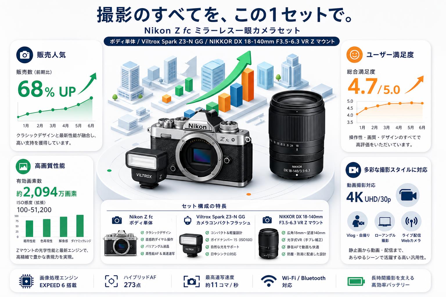 Nikon Z fc ミラーレス一眼カメラ [ボディ単体] シルバー / Viltrox