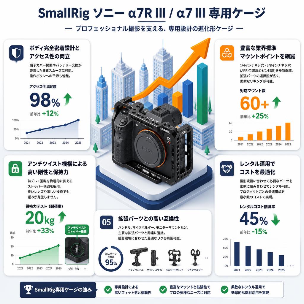 SmallRig Sony α7R III /α7 III専用カメラケージ 2087C | パンダ
