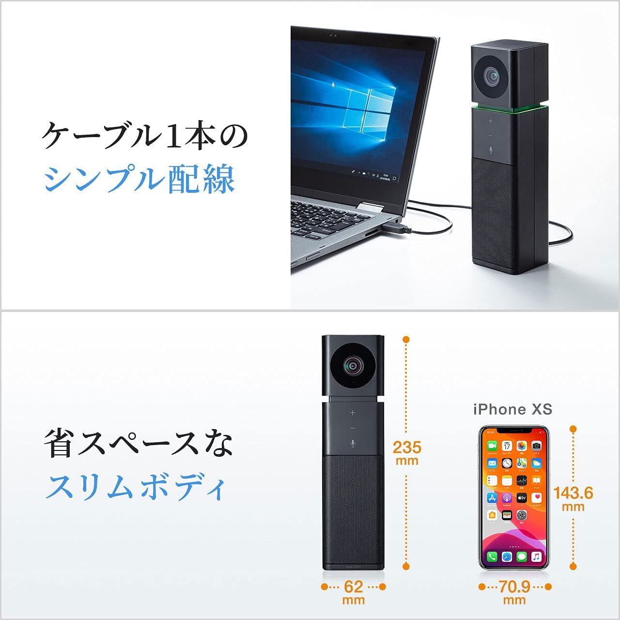 殿堂 SANWASUPPLY カメラ内蔵USBスピーカーフォン(ブラック) CMS-V47BK 通販