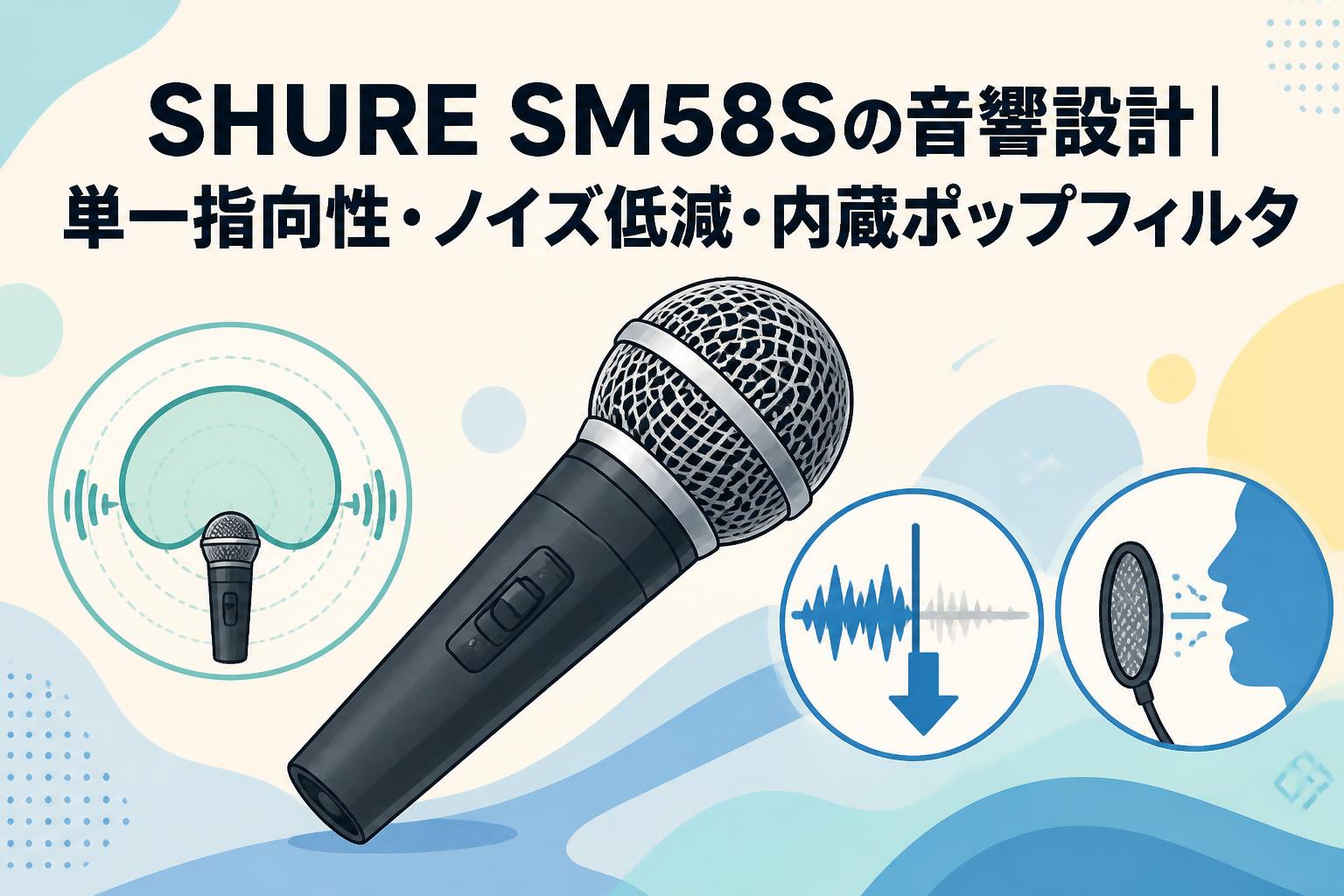 SHURE SM58Sの音響設計｜単一指向性・ノイズ低減・内蔵ポップフィルタ