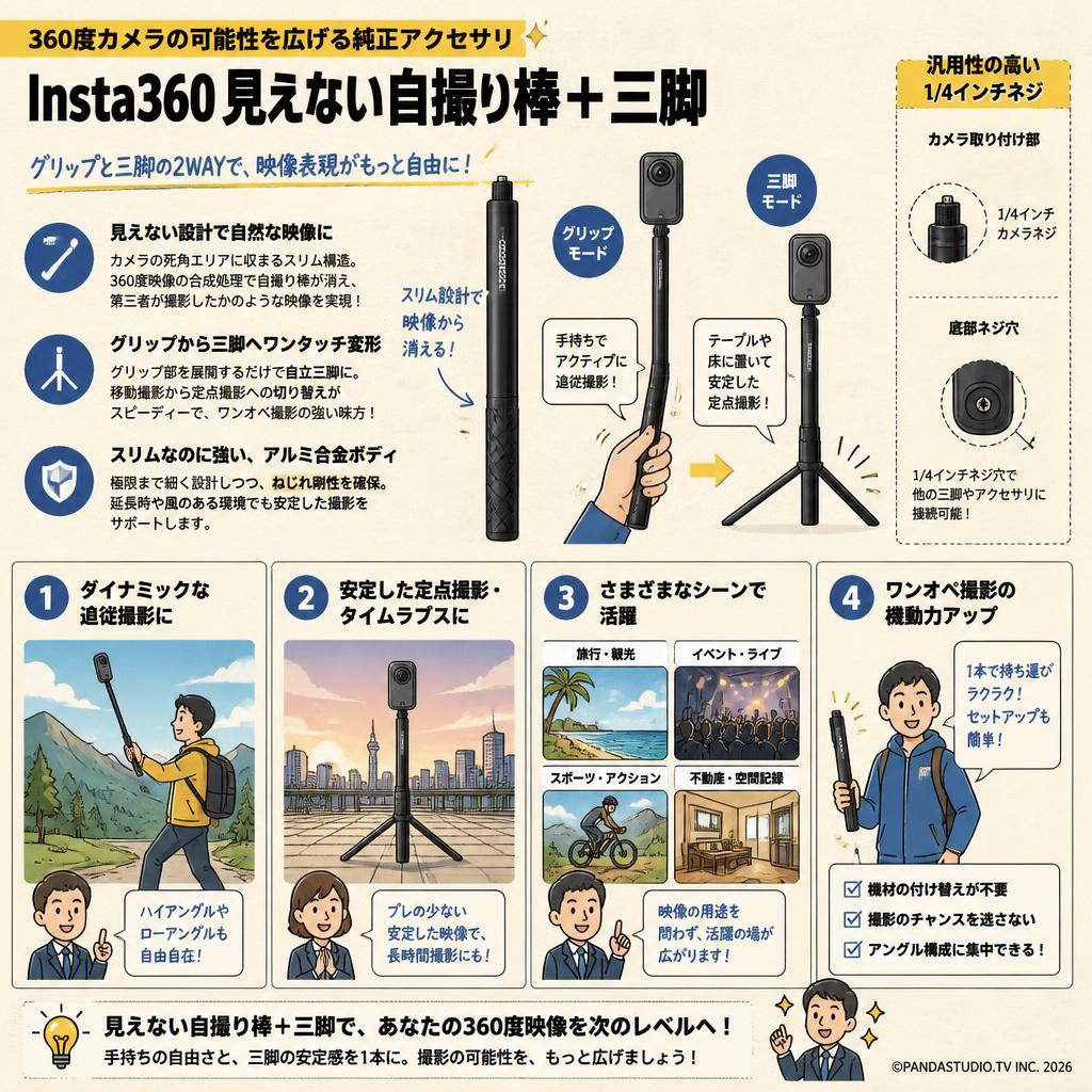 Insta360見えない自撮り棒＋三脚 概要