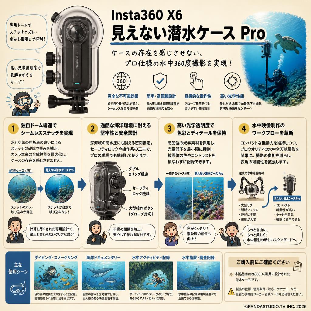 Insta360 X6 見えない潜水ケース Pro 概要