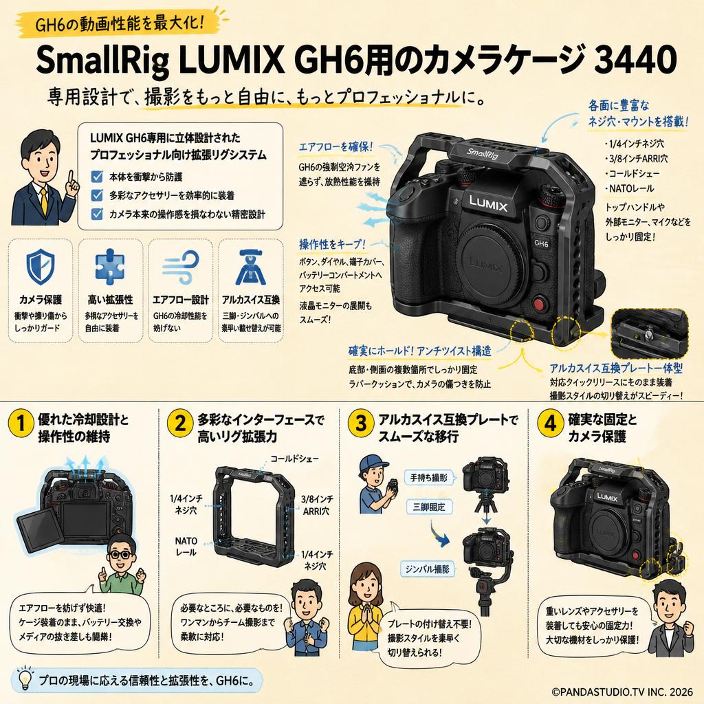 SmallRig LUMIX GH6用のカメラケージ 3440 概要