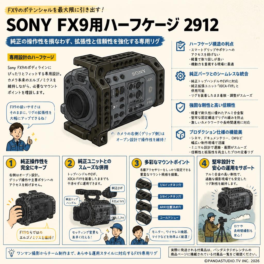 SONY FX9用ハーフケージ 2912 概要