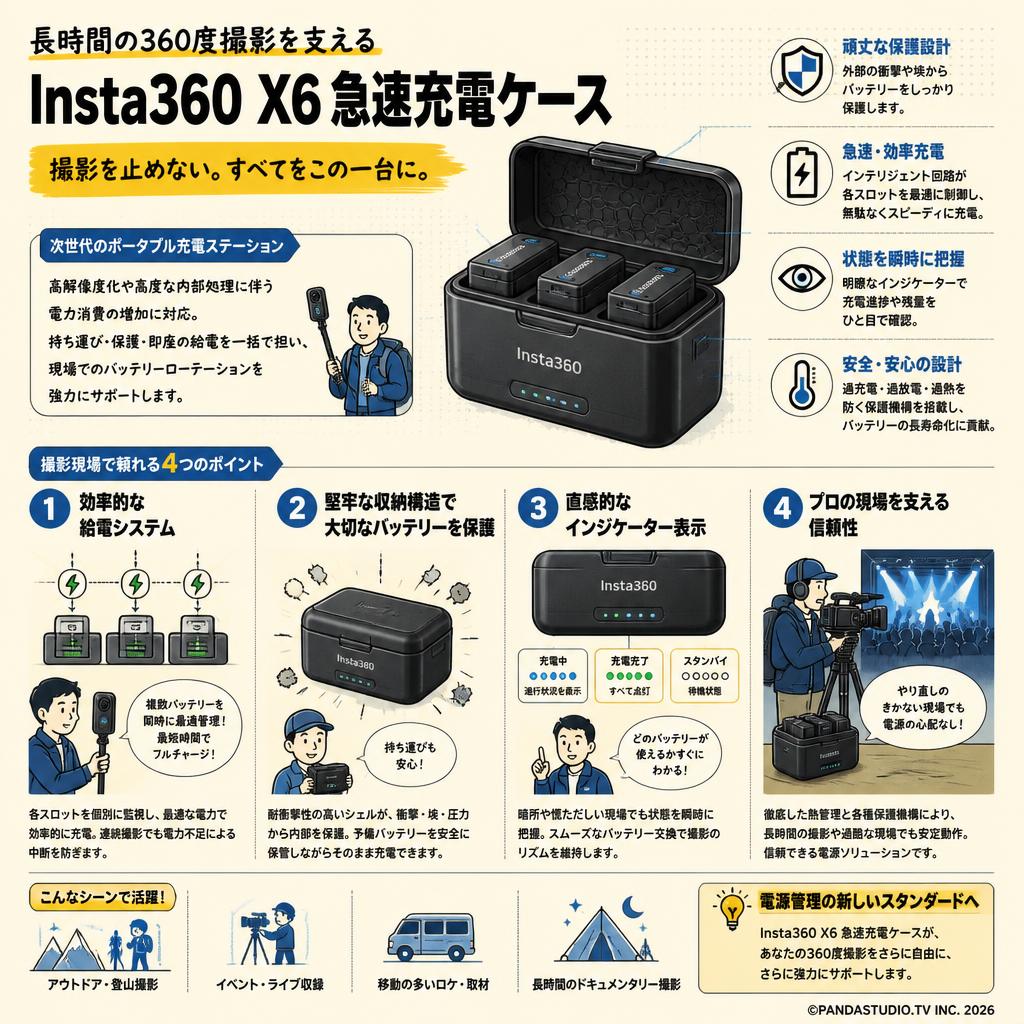 Insta360 X6 急速充電ケース 概要