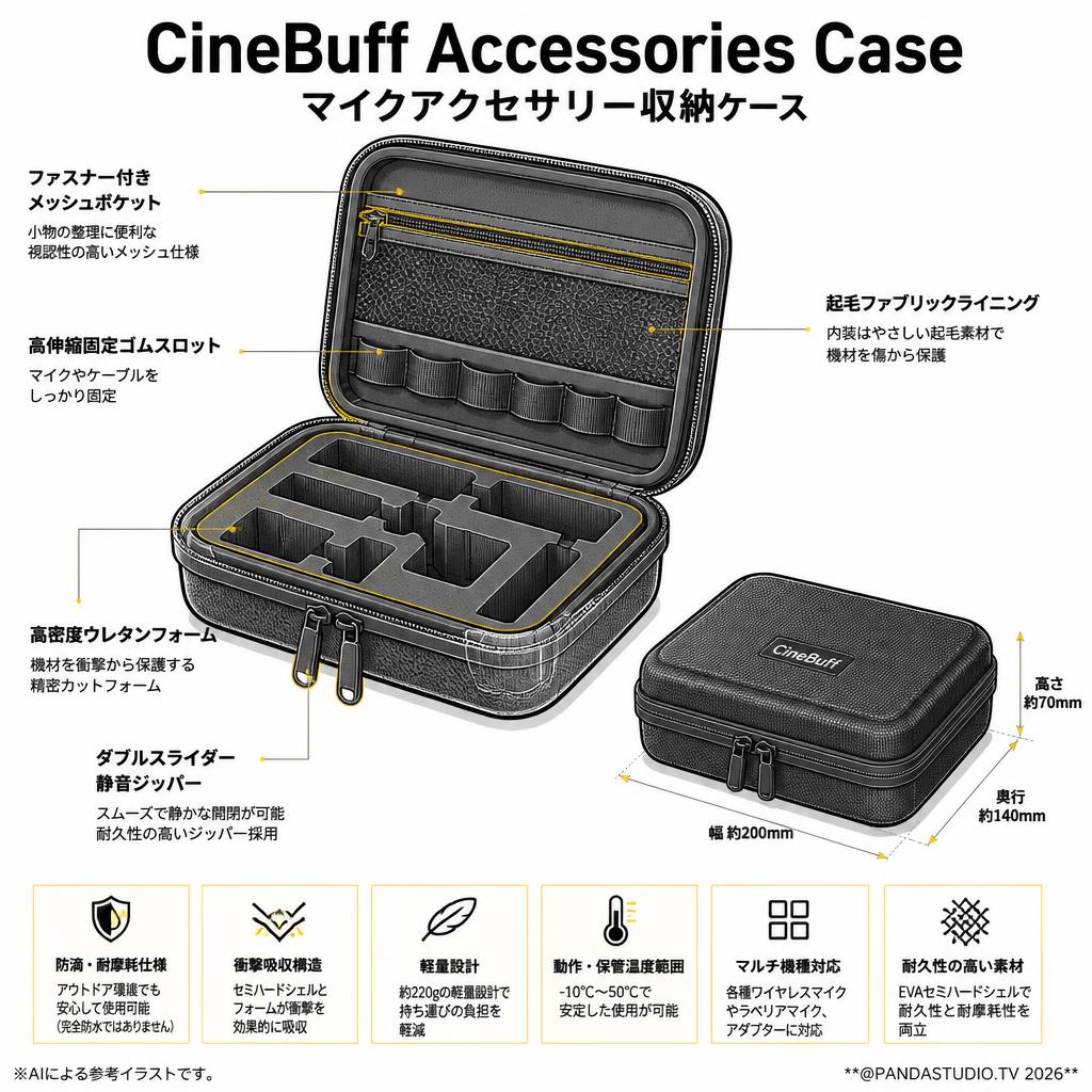 CineBuff Accessories Case マイクアクセサリー収納ケース スペック