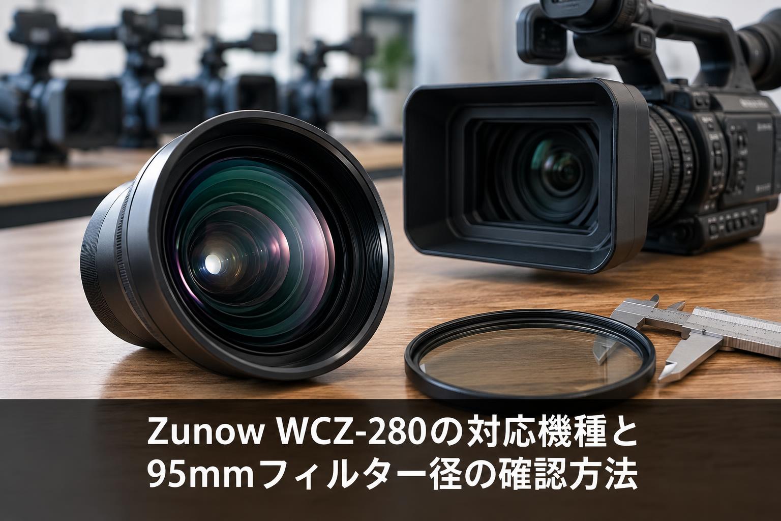 Zunow WCZ-280の対応機種と95mmフィルター径の確認方法