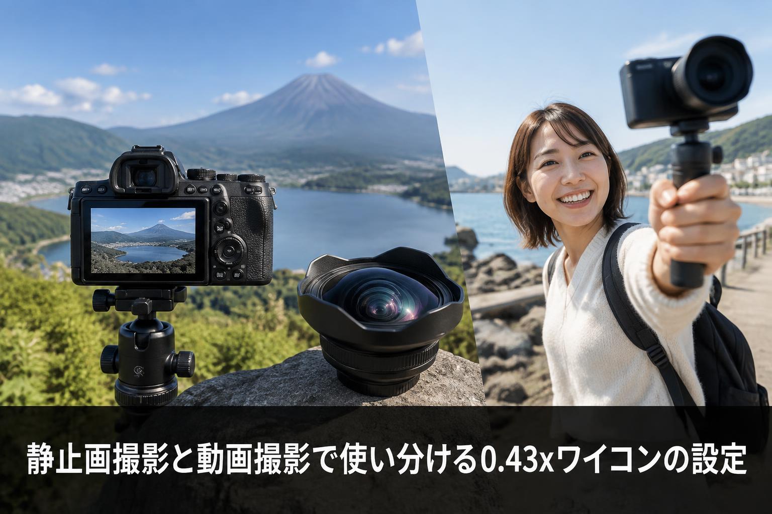 静止画撮影と動画撮影で使い分ける0.43xワイコンの設定