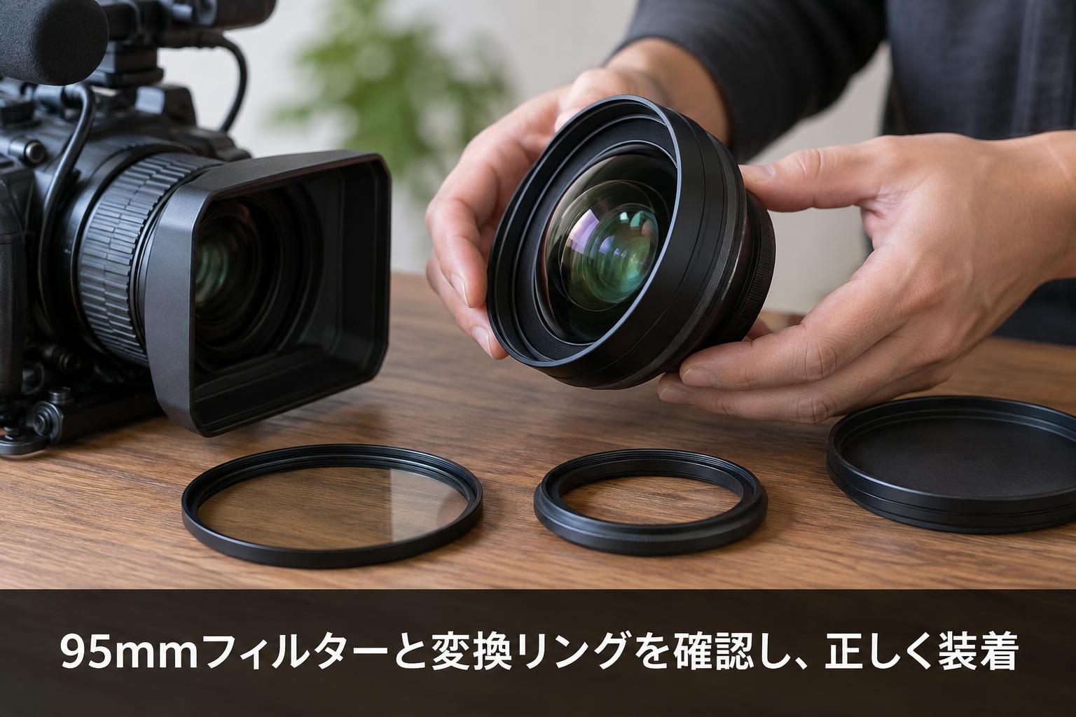 Zunow WCZ-280の装着方法｜95mmフィルターと変換リングの確認