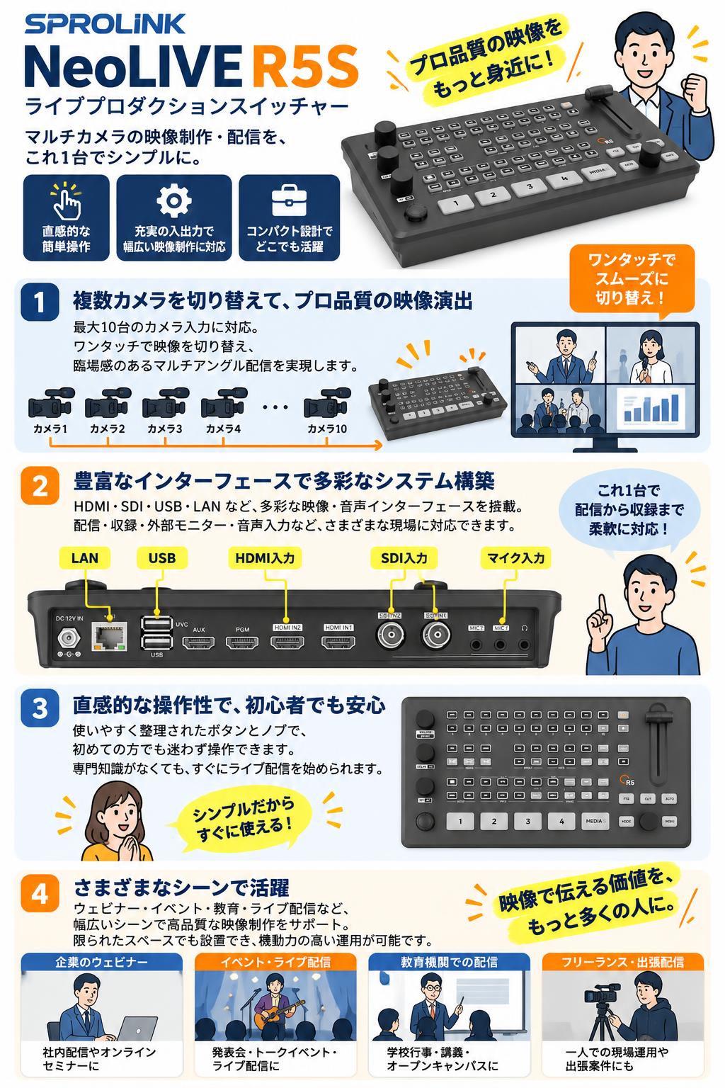 SPROLINK NeoLIVE R5S ライブプロダクションスイッチャー おもな対象のお客様