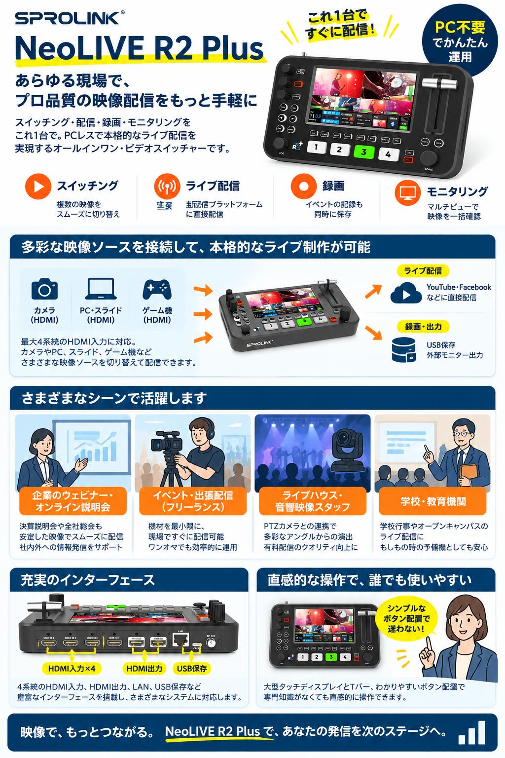 SPROLINK NeoLIVE R2 Plus おもな対象のお客様