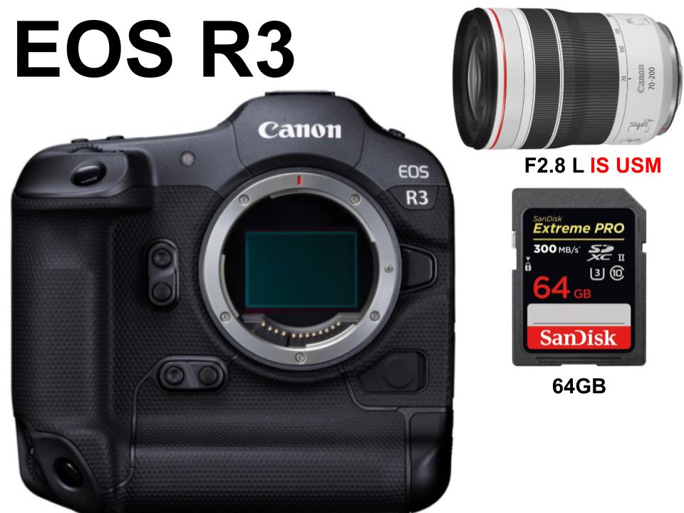 Canon EOS R3 ミラーレス / RF70-200mm F2.8 L IS USM / 64GB UHS-II SDXC カード セット